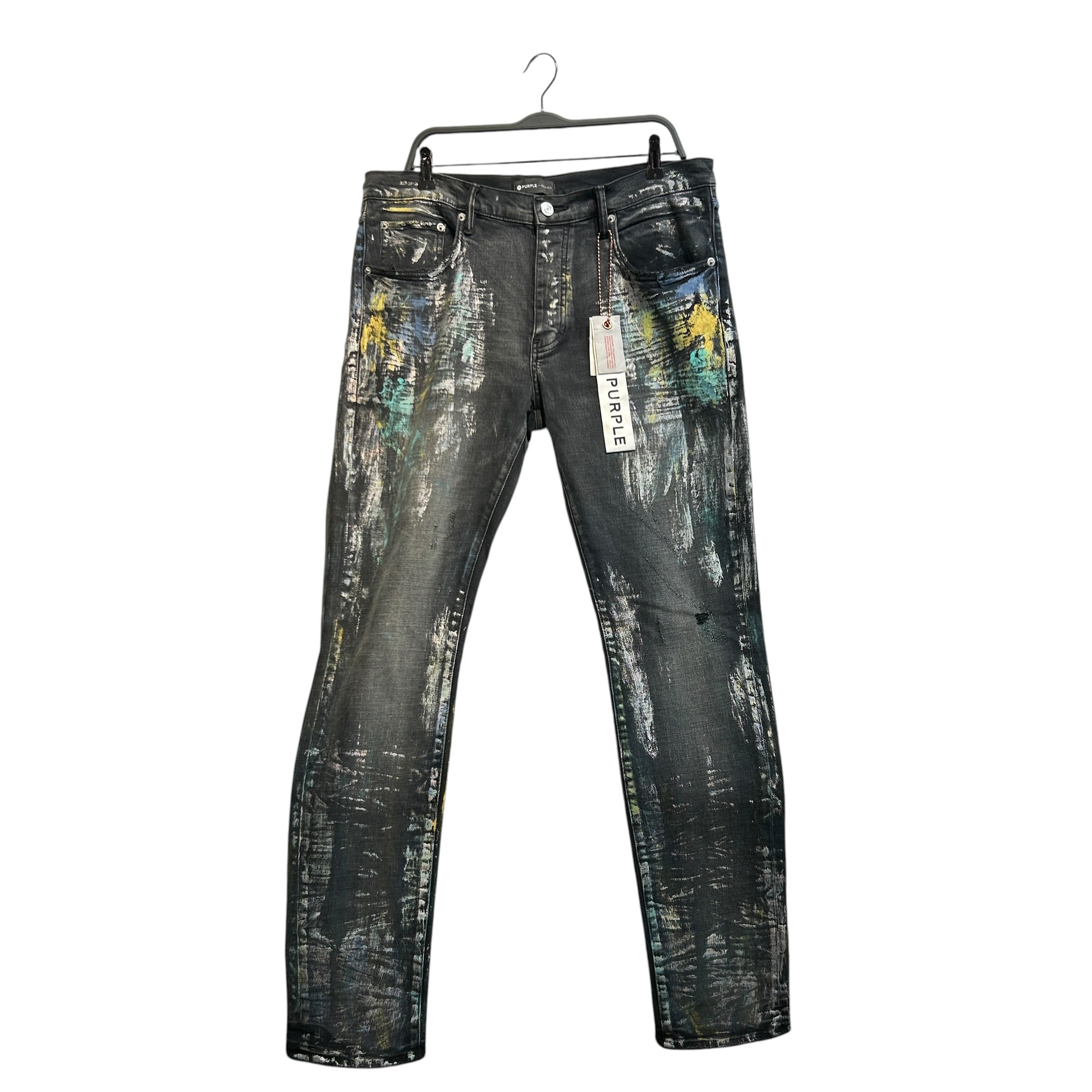 PURPLE BRAND/Skinny Pants/36/Denim/BLK/Painting Stains view 1