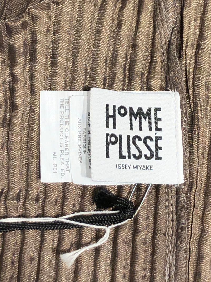 HOMME PLISSE ISSEY MIYAKE/Jacket/1/BRW/PLEATED ZIPUP