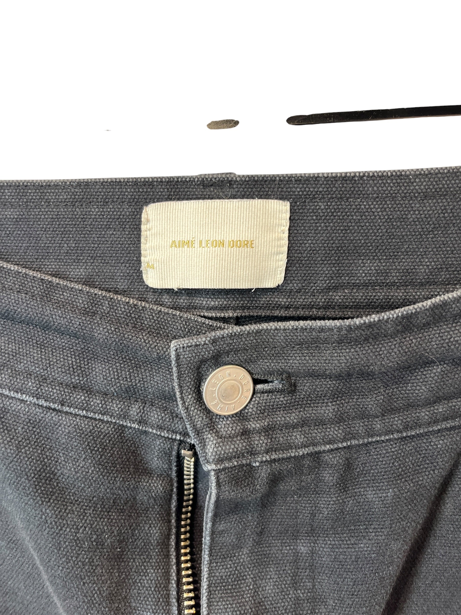 AIME LEON DORE/Straight Pants/M/Cotton/BLK/Button Fly/DOUBLE KNEE view 3