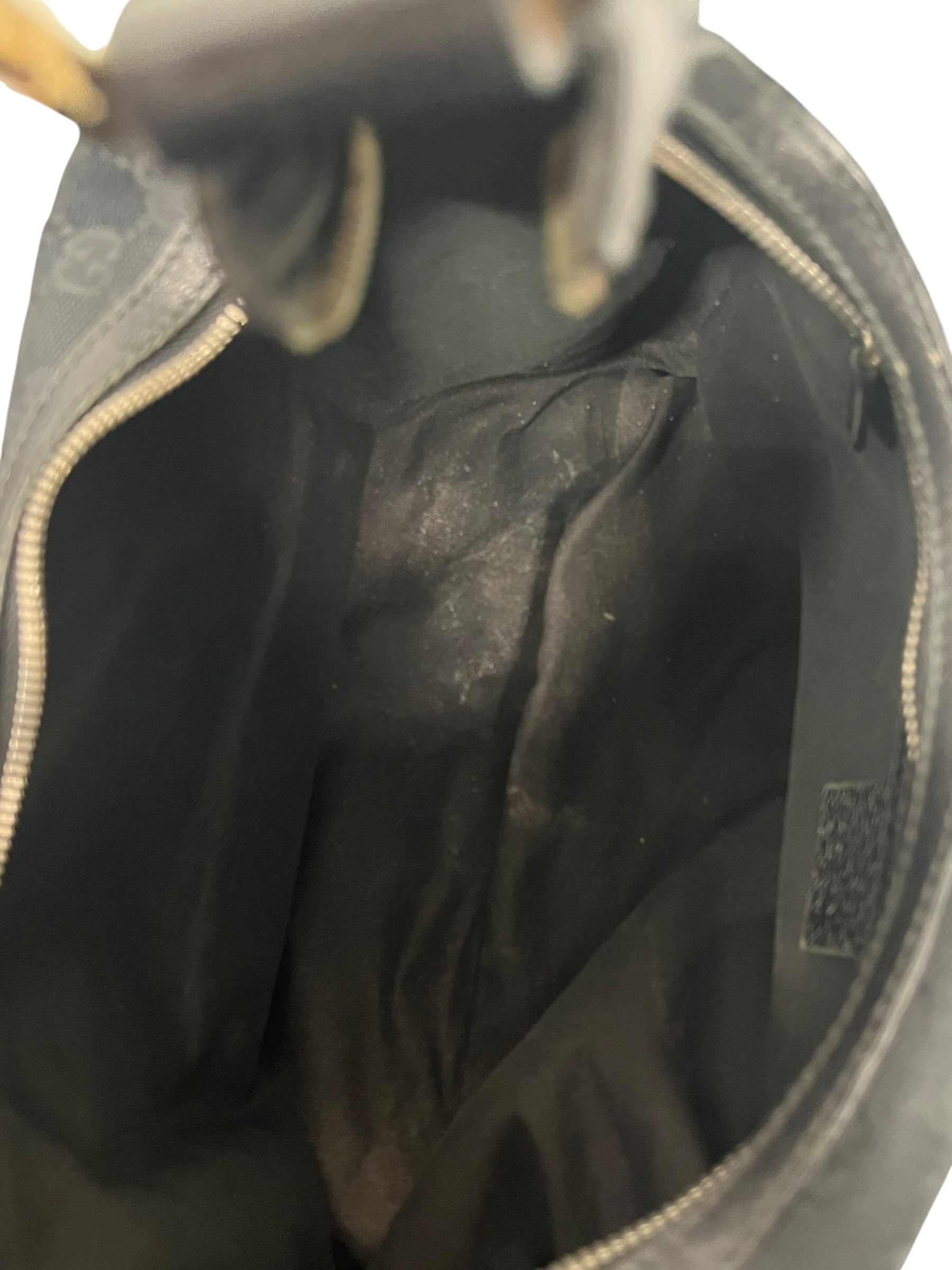 GUCCI/Hand Bag/Monogram/Nylon/BLK/BAMBOO HORSEBIT HOBO BAG view 4