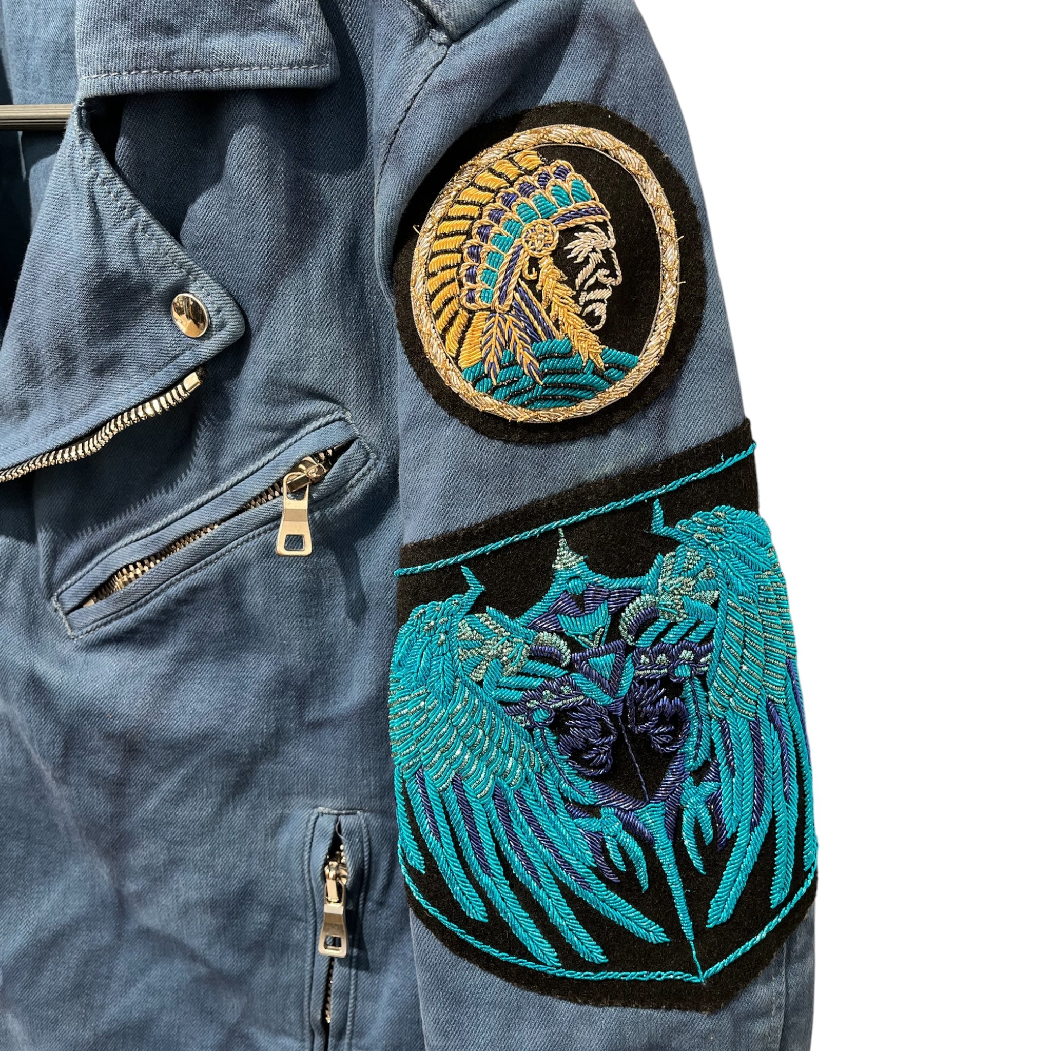 BALMAIN/Jacket/M/Cotton/BLU/CREST BIKER JKT view 6