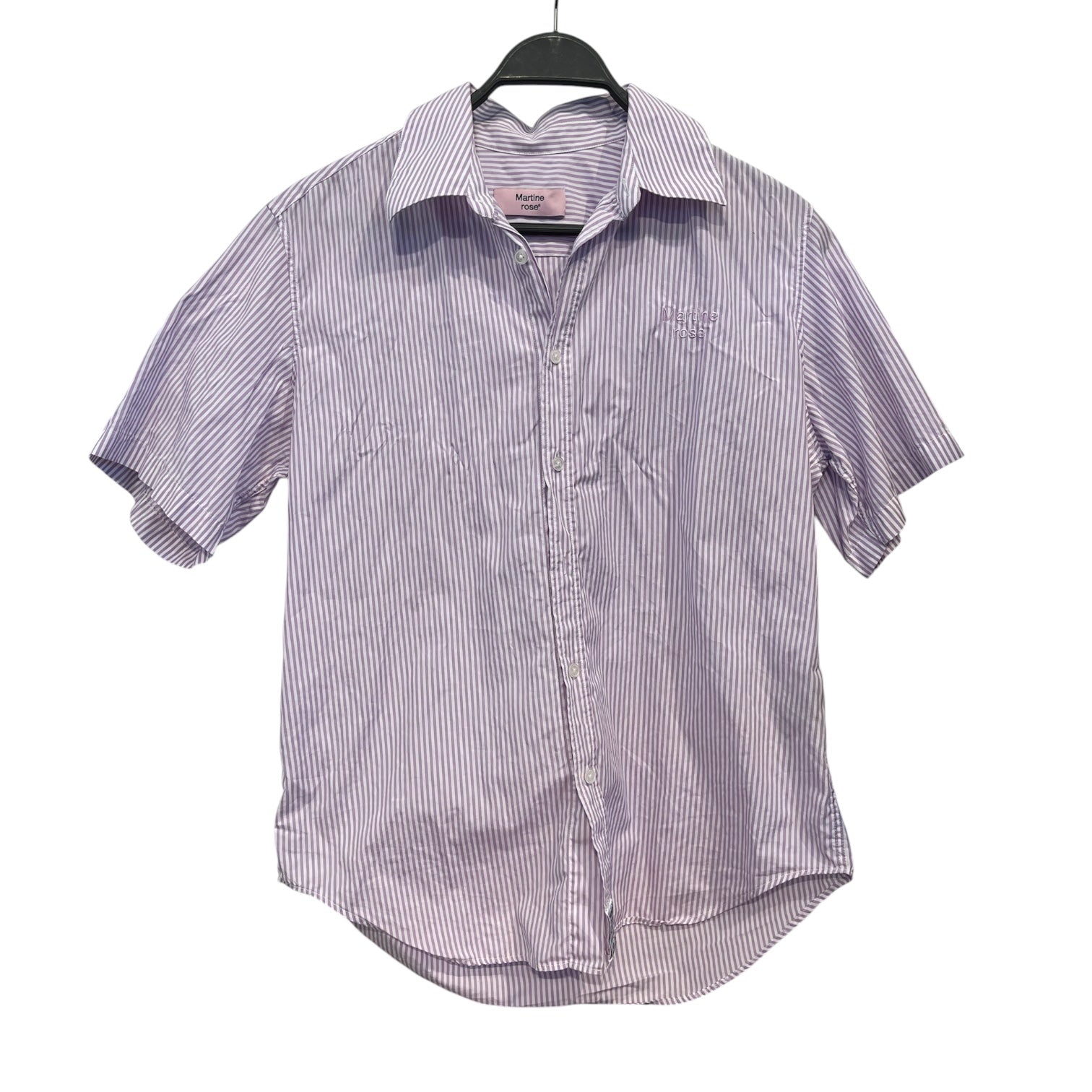 MARTINE ROSE/SS Shirt/S/Cotton/BLU/Stripe/LIGHT BLUE STRIPED BUTTON UP view 1