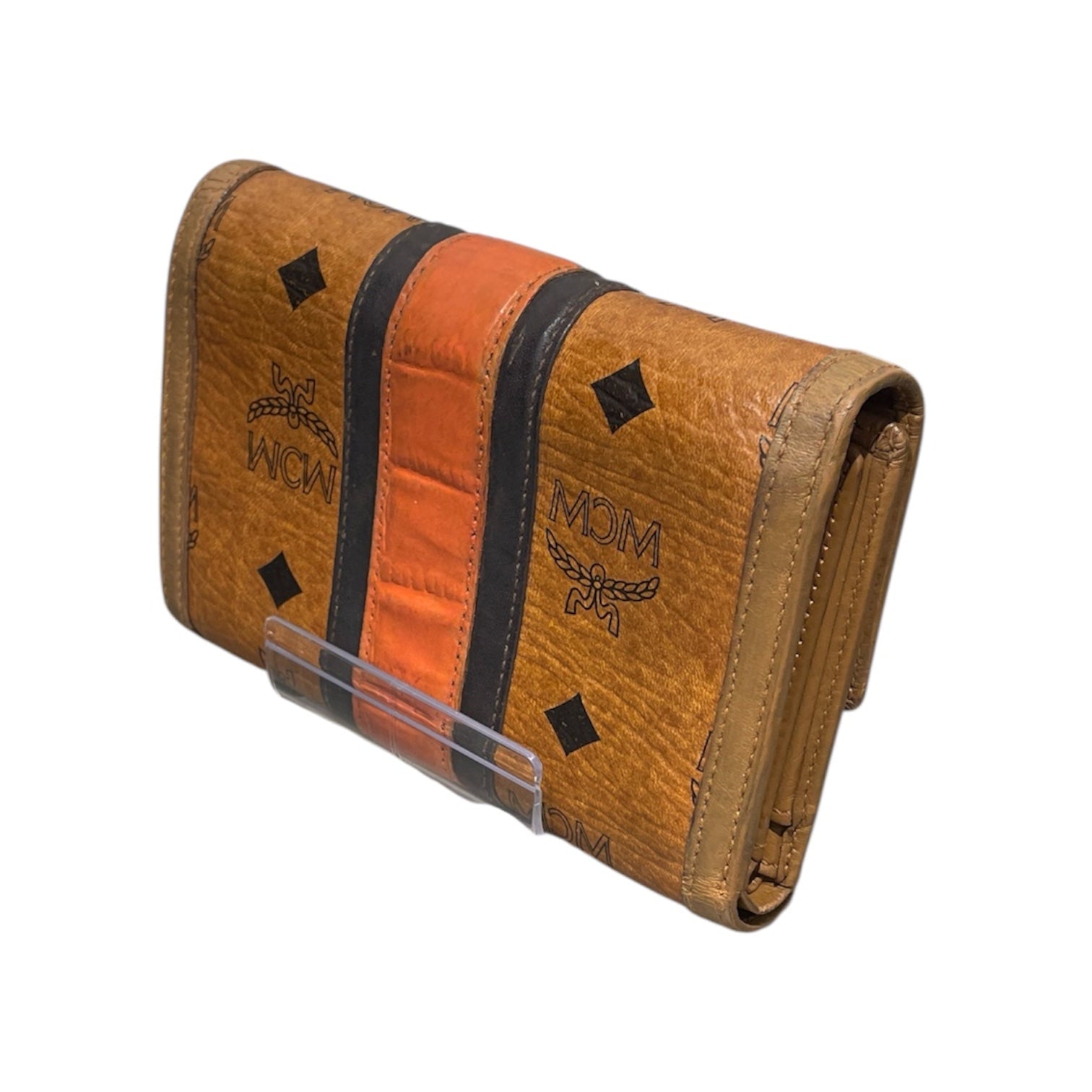 MCM/Trifold Wallet/Leather/ORN/Orange Visetos Cognac Trifold view 2