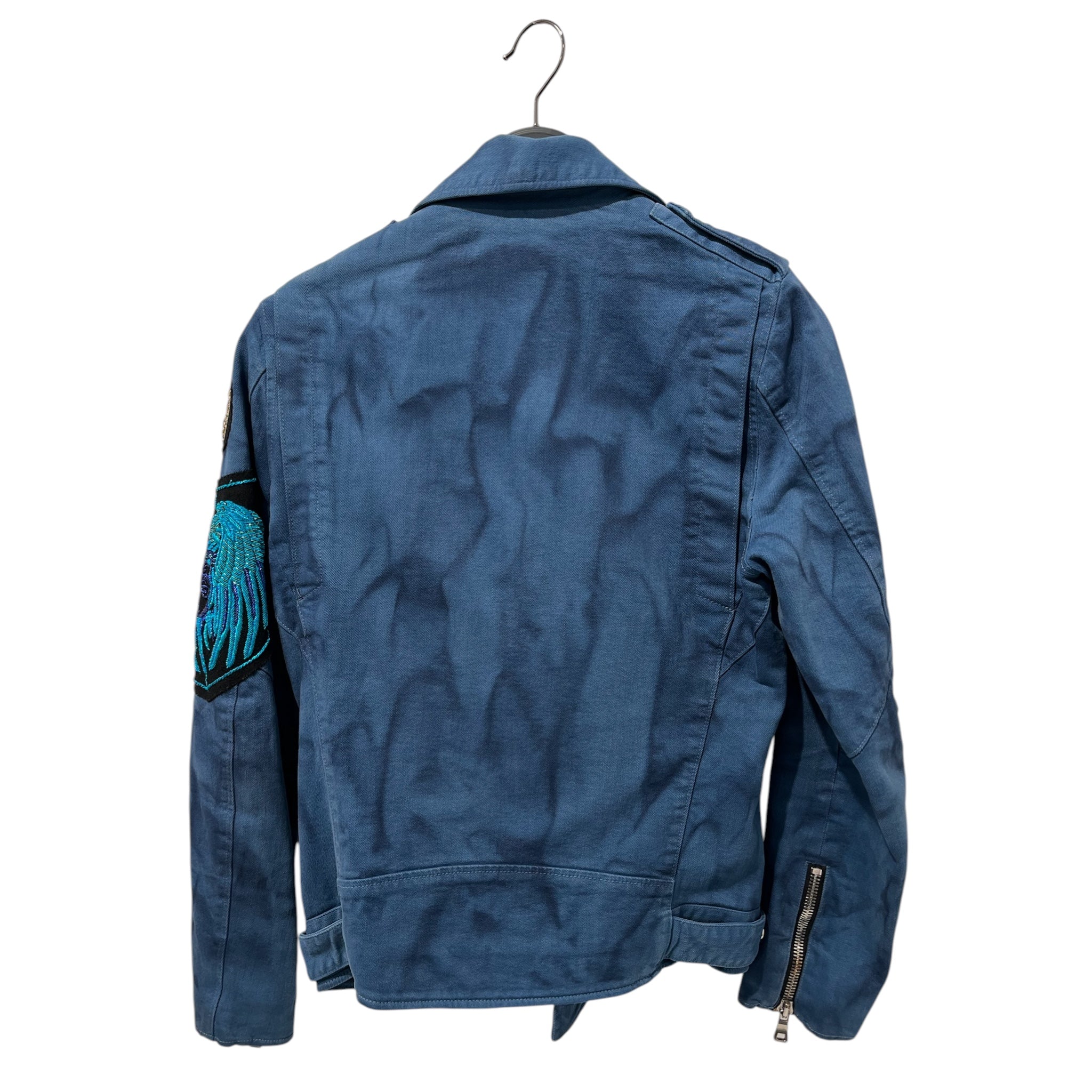 BALMAIN/Jacket/M/Cotton/BLU/CREST BIKER JKT view 2