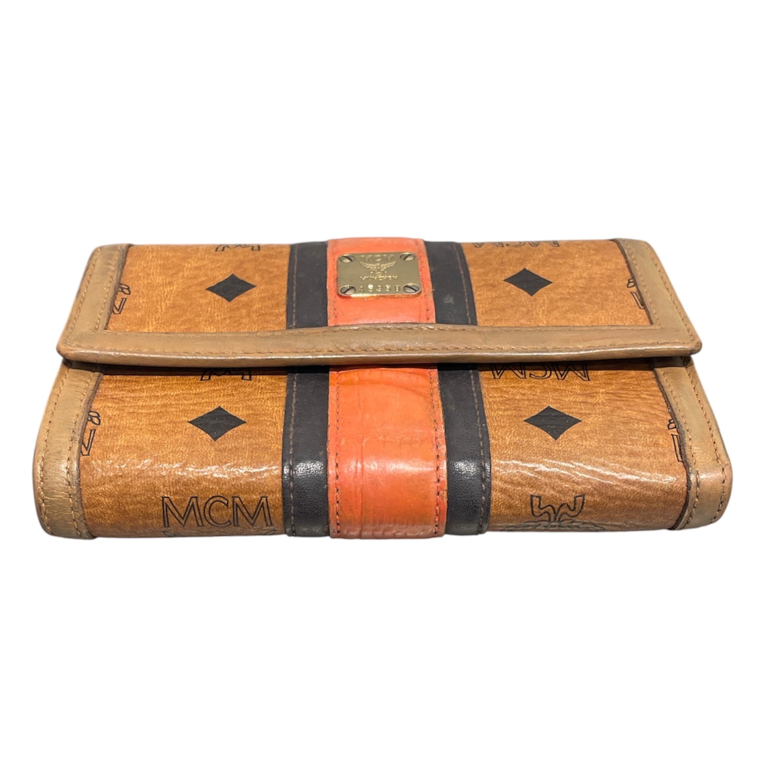 MCM/Trifold Wallet/Leather/ORN/Orange Visetos Cognac Trifold view 3