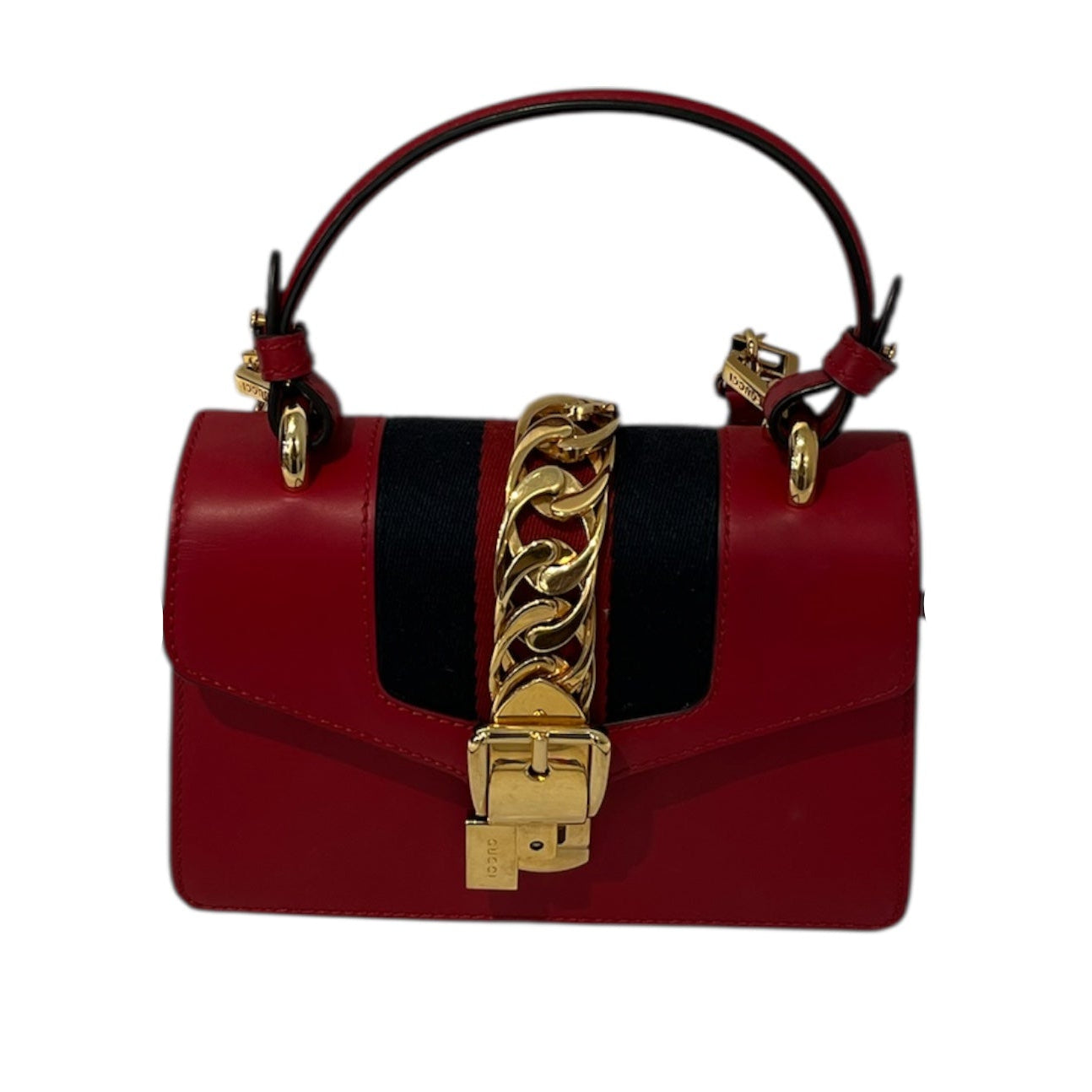 GUCCI/Cross Body Bag/Leather/RED/SYLVIE MINI TOP HANDLE view 1