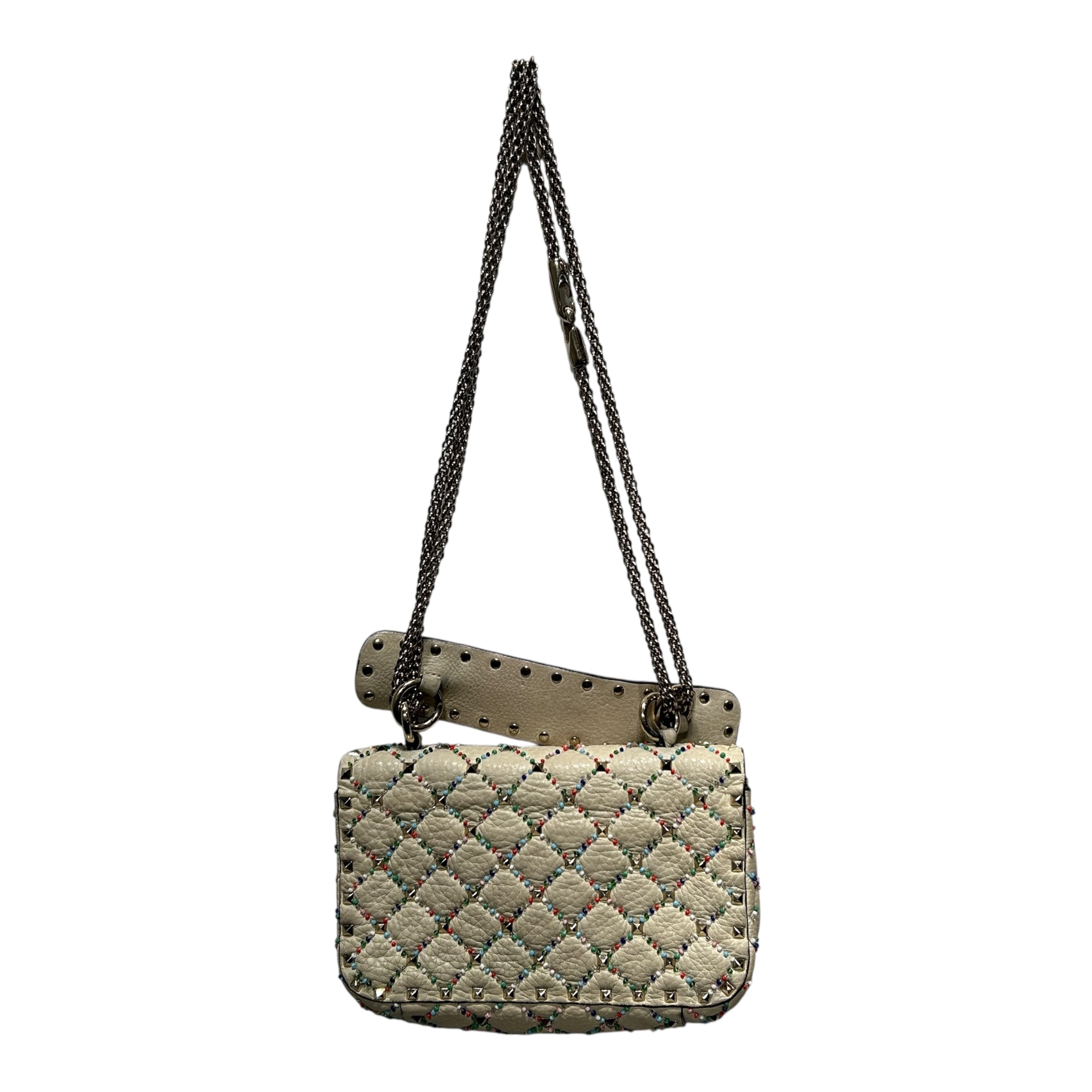 VALENTINO/Bag/Leather/CRM/RAINBOW BEAD/GOLD STUD BAG view 2