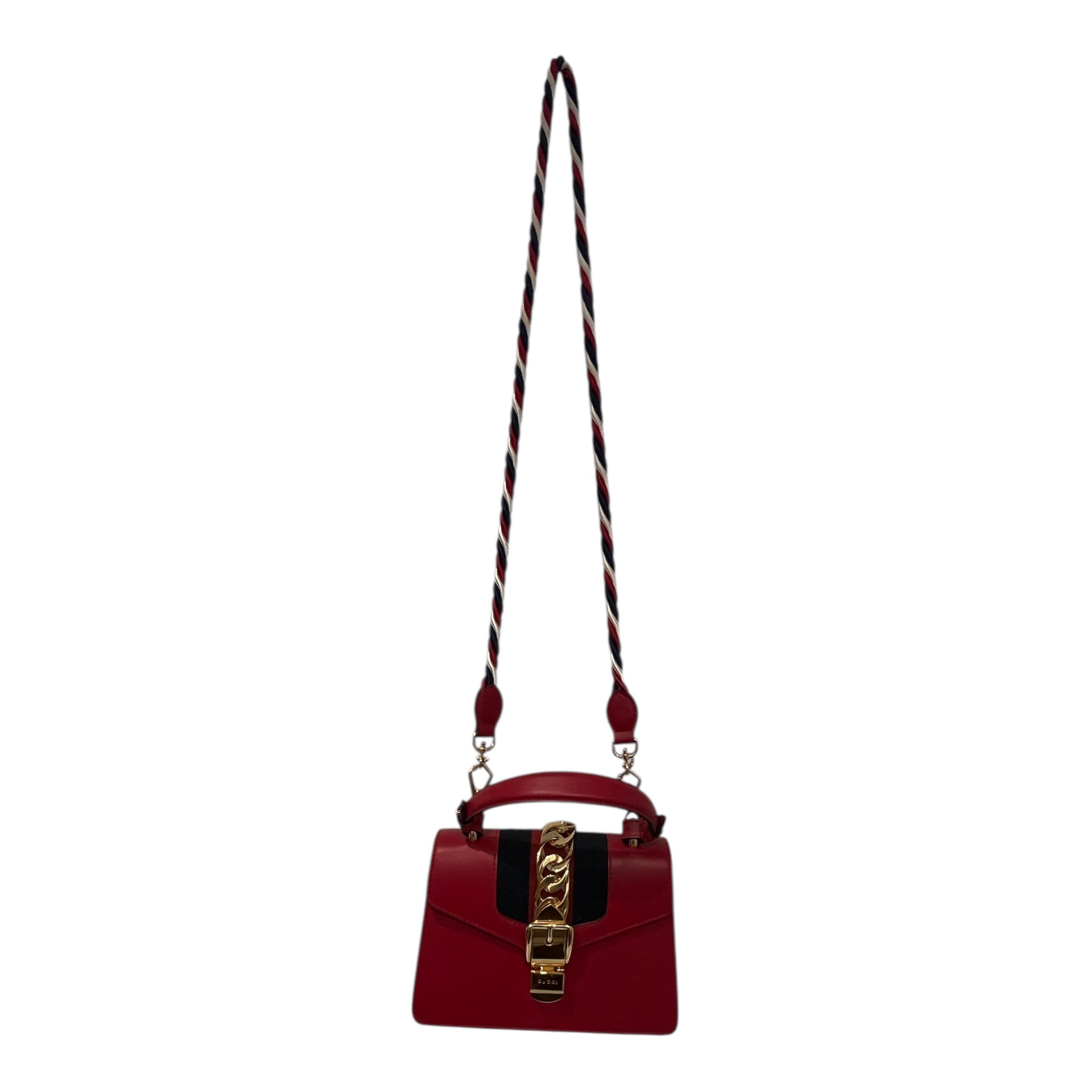GUCCI/Cross Body Bag/Leather/RED/SYLVIE MINI TOP HANDLE view 4