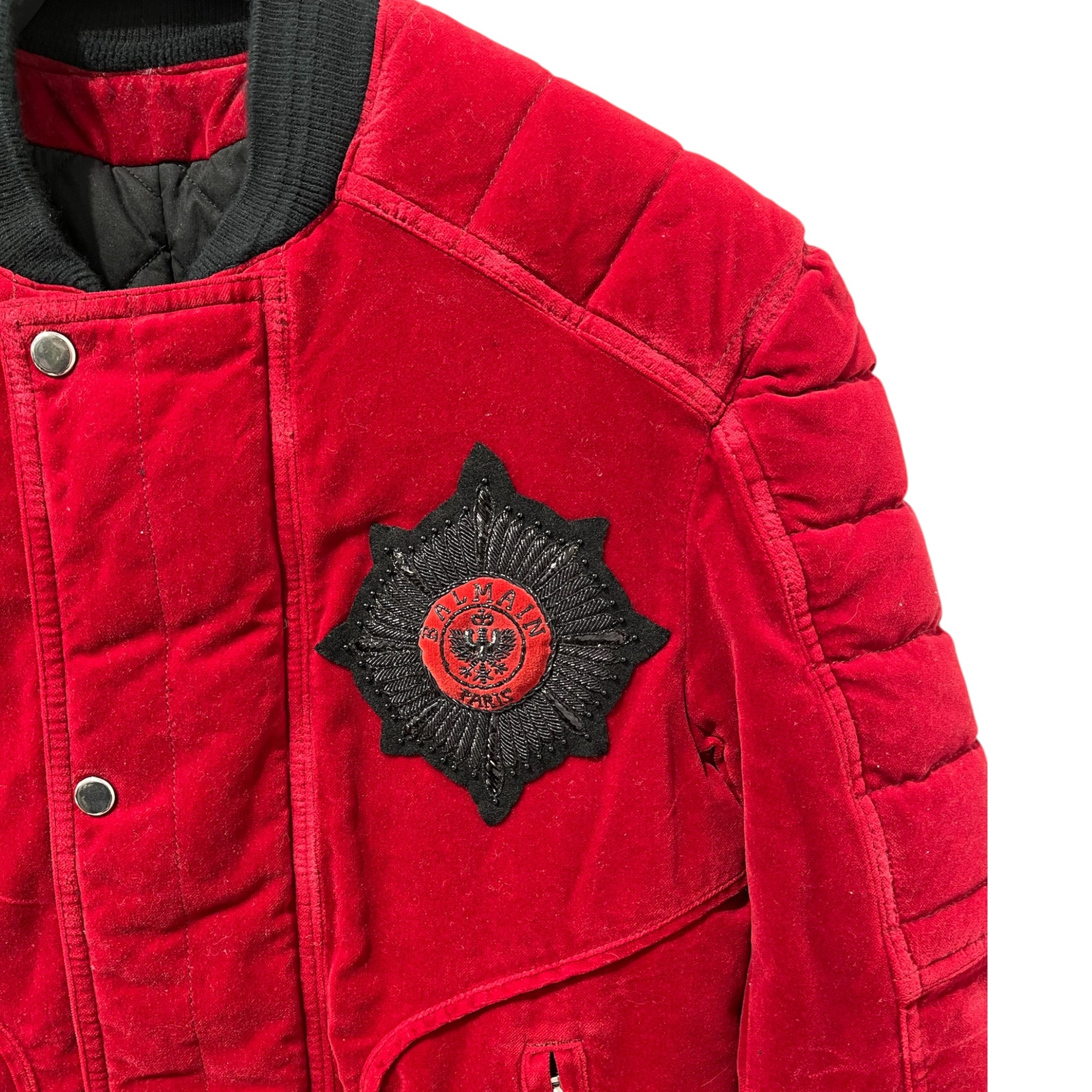 BALMAIN/Jacket/S/Cotton/RED/PADDED CREST MOTO JKT view 4