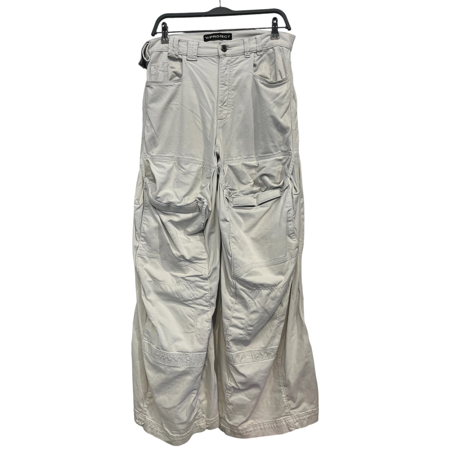 Y/PROJECT/Cargo Pants/S/Cotton/WHT/flare cargos view 1