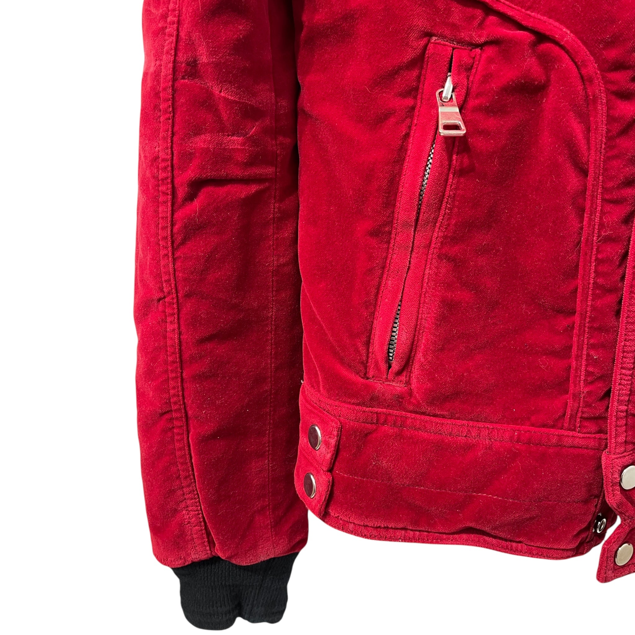 BALMAIN/Jacket/S/Cotton/RED/PADDED CREST MOTO JKT view 5