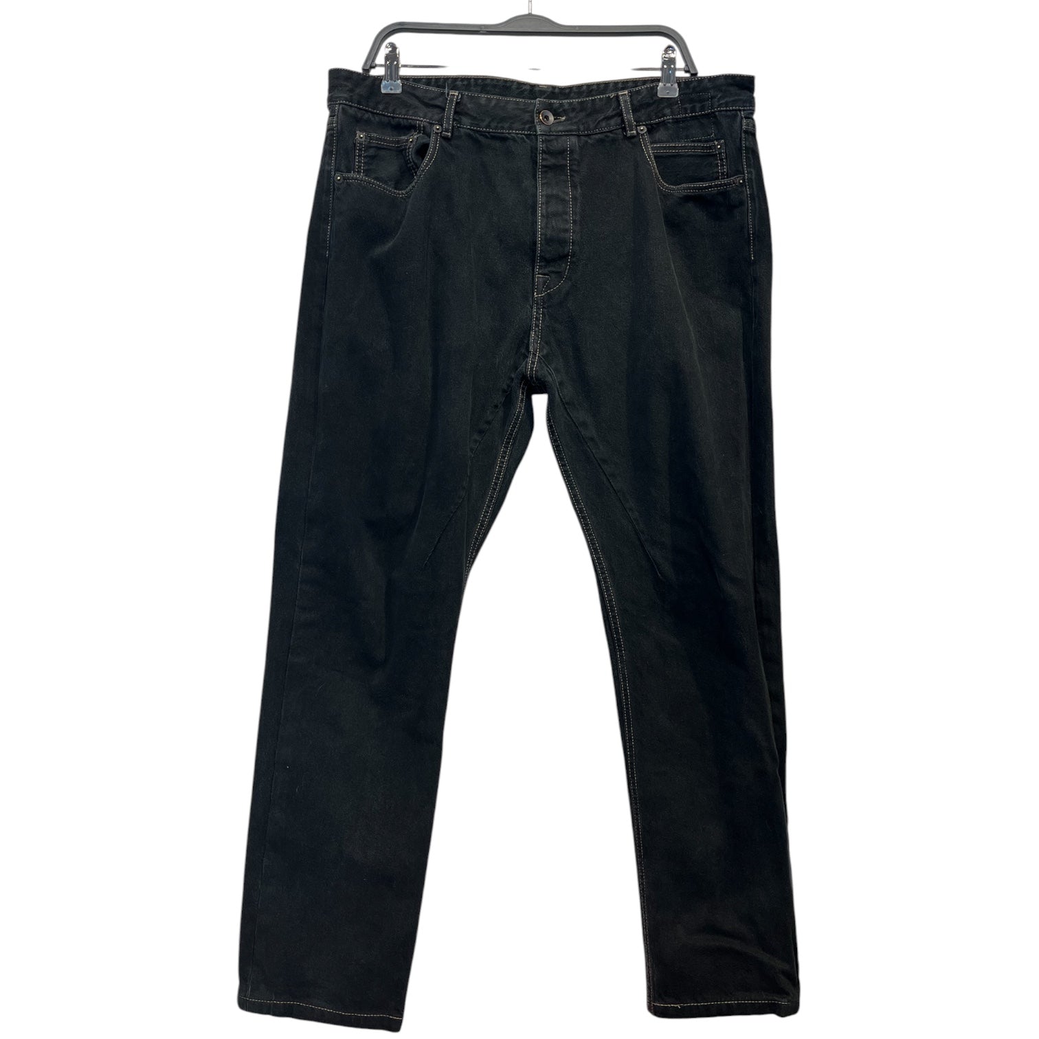 RICK OWENS DRKSHDW/Straight Pants/38/Denim/BLK/drkshdw berlin cut tan stich view 1