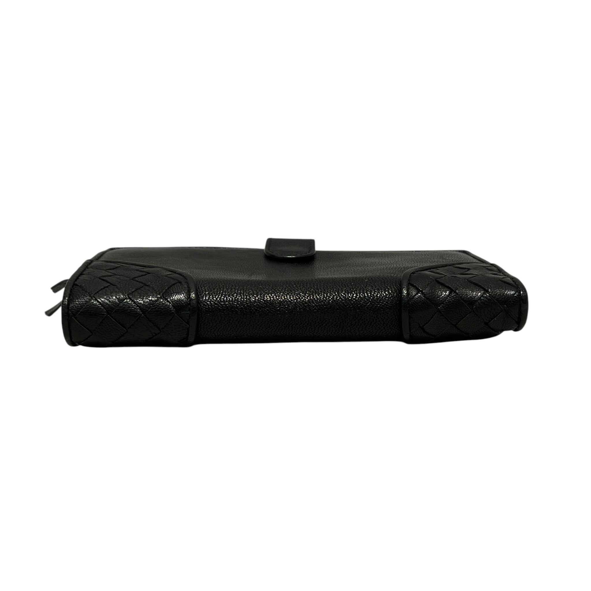 BOTTEGA VENETA/Wallet/Leather/BLK/INTRECCIATO WOVEN CORNERS view 3