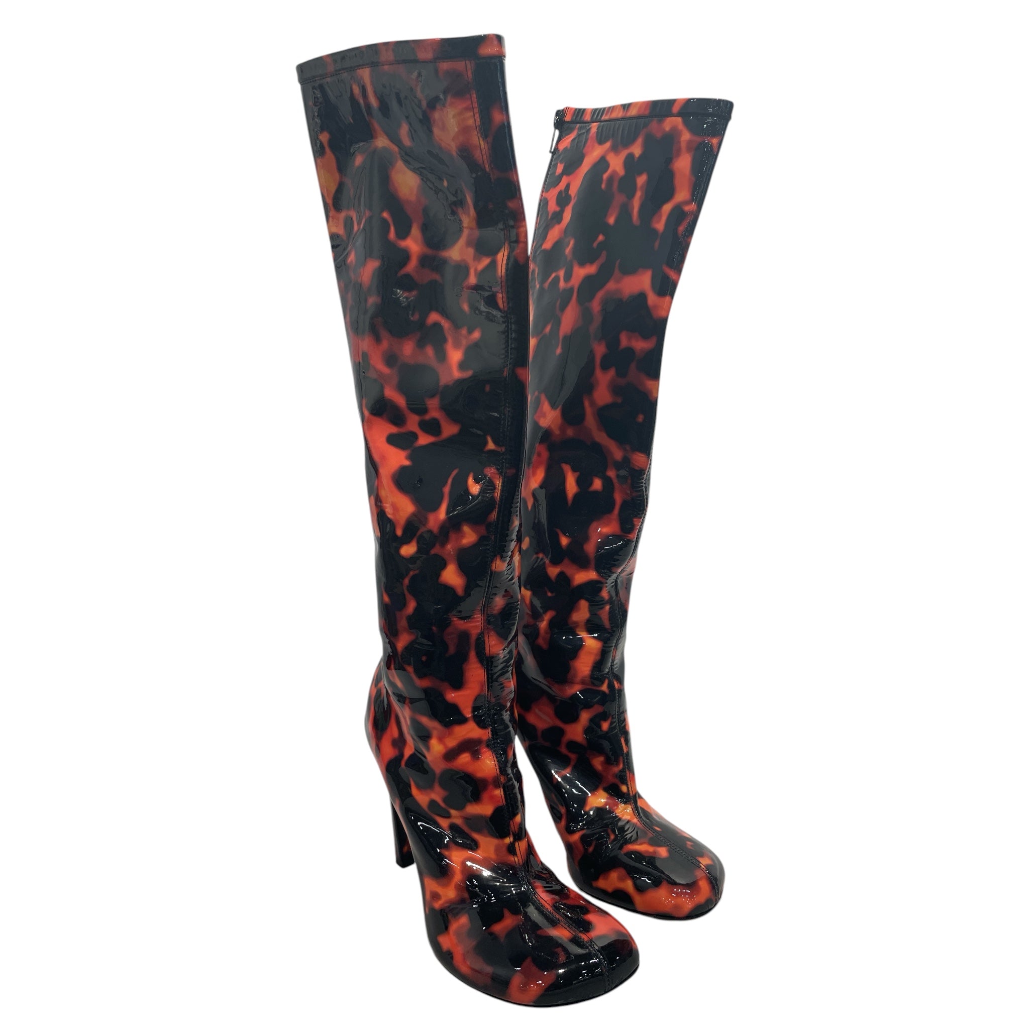 DRIES VAN NOTEN/Long Boots/EU 38/Animal Pattern/Leather/ORN/Tortoiseshell Patent Leather view 1