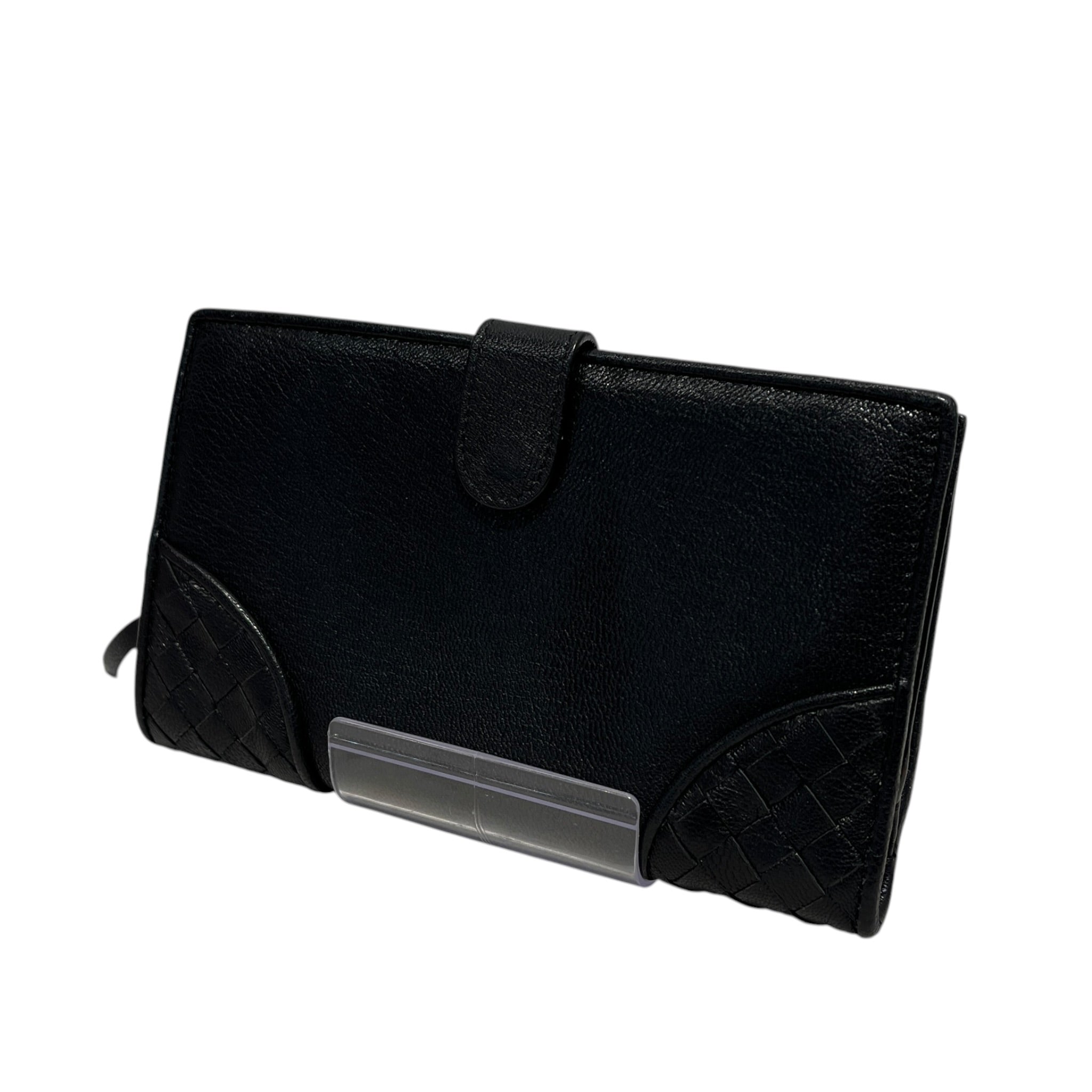 BOTTEGA VENETA/Wallet/Leather/BLK/INTRECCIATO WOVEN CORNERS view 1