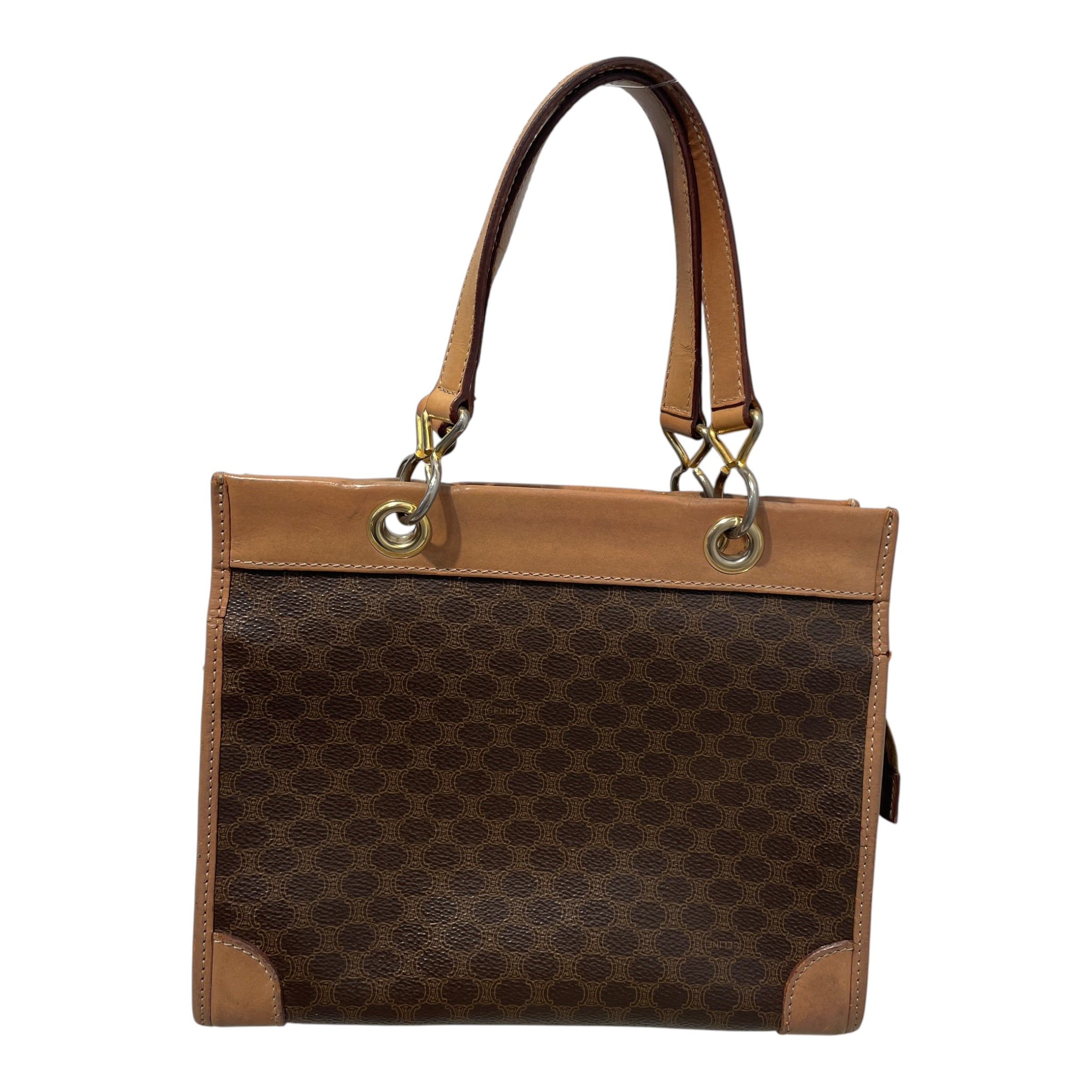 CELINE/Hand Bag/Monogram/Leather/BRW/Vintage Macadam Top view 1
