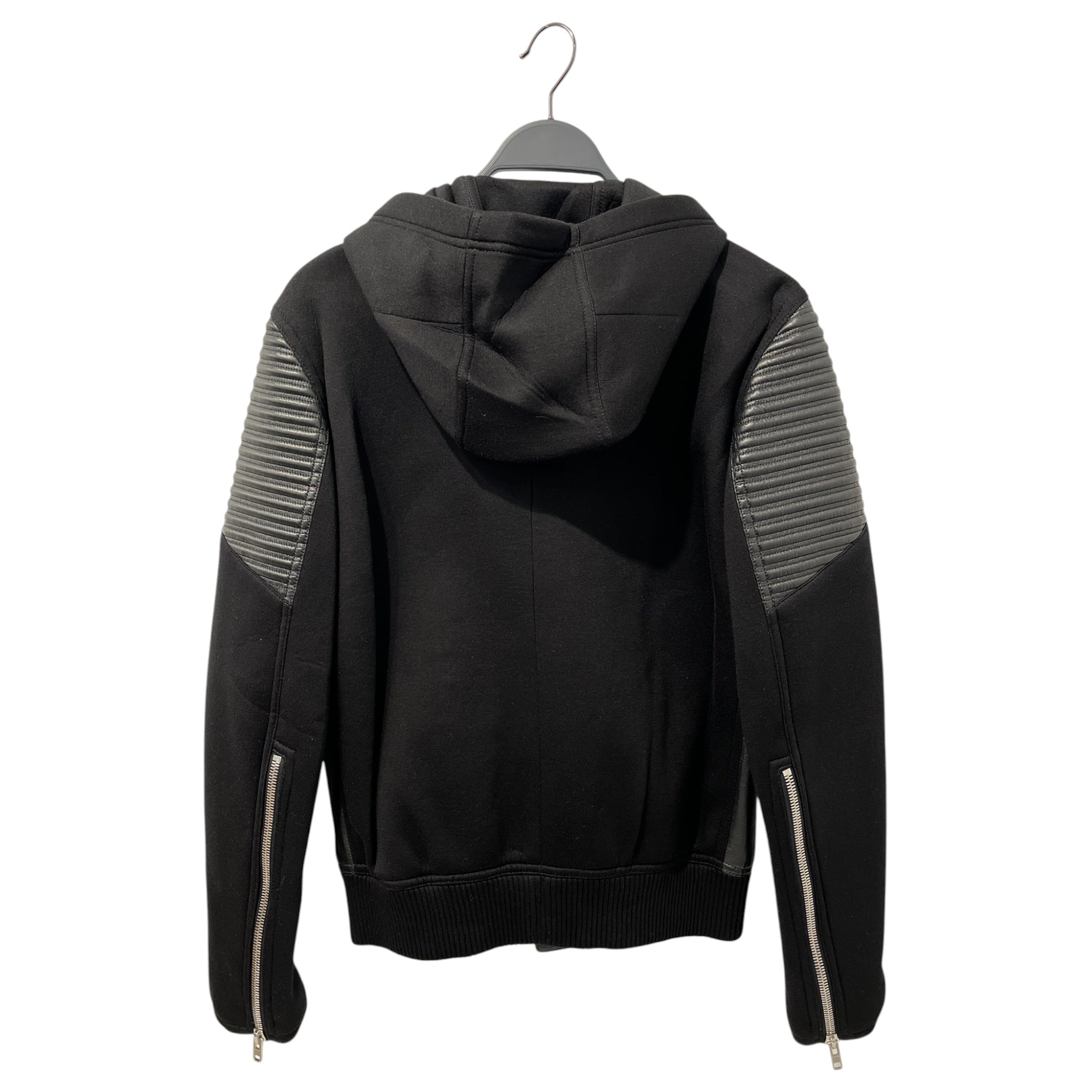 GIVENCHY/Leather Jkt/M/Lambskin/BLK/HYBRID HOODED BIKER view 3