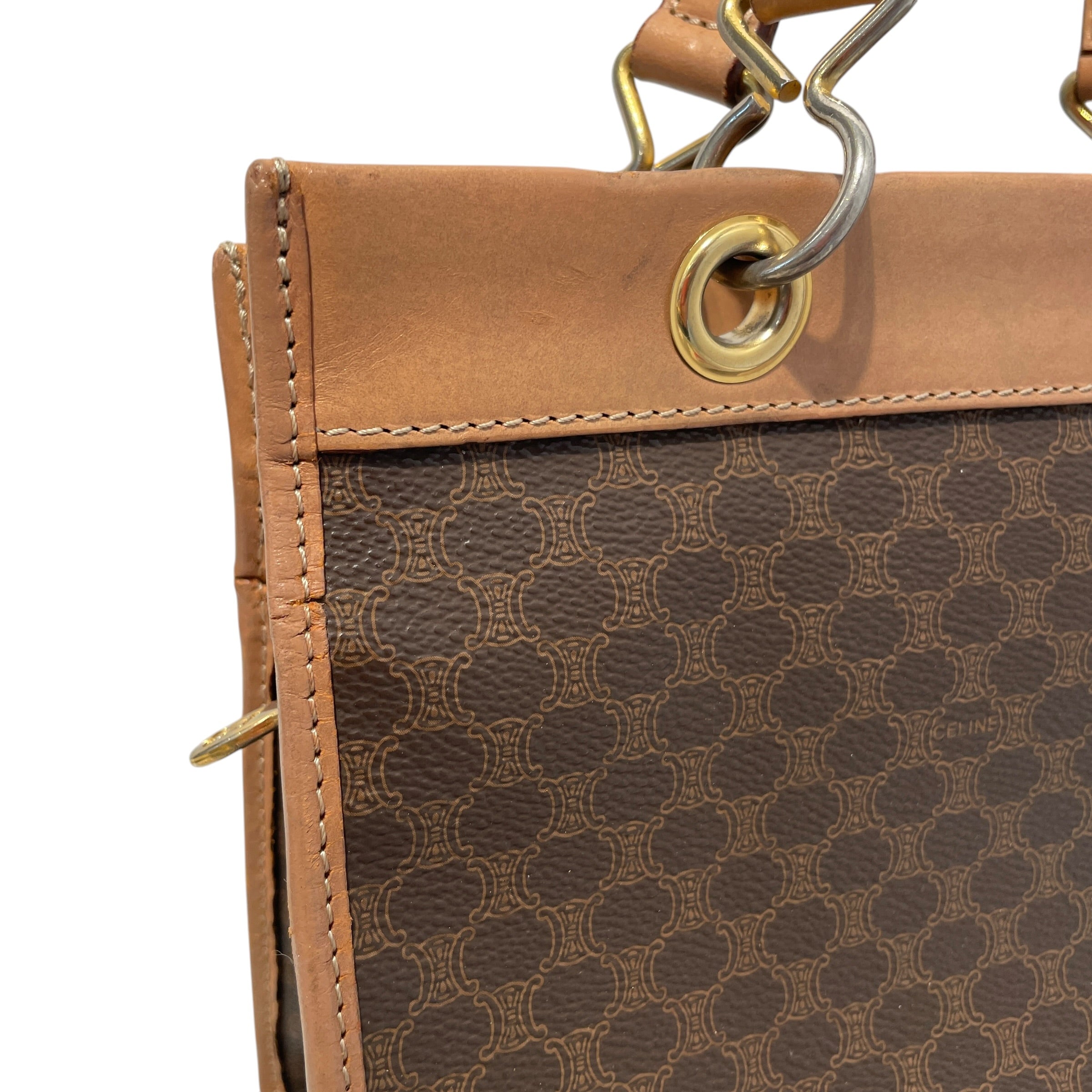 CELINE/Hand Bag/Monogram/Leather/BRW/Vintage Macadam Top view 2