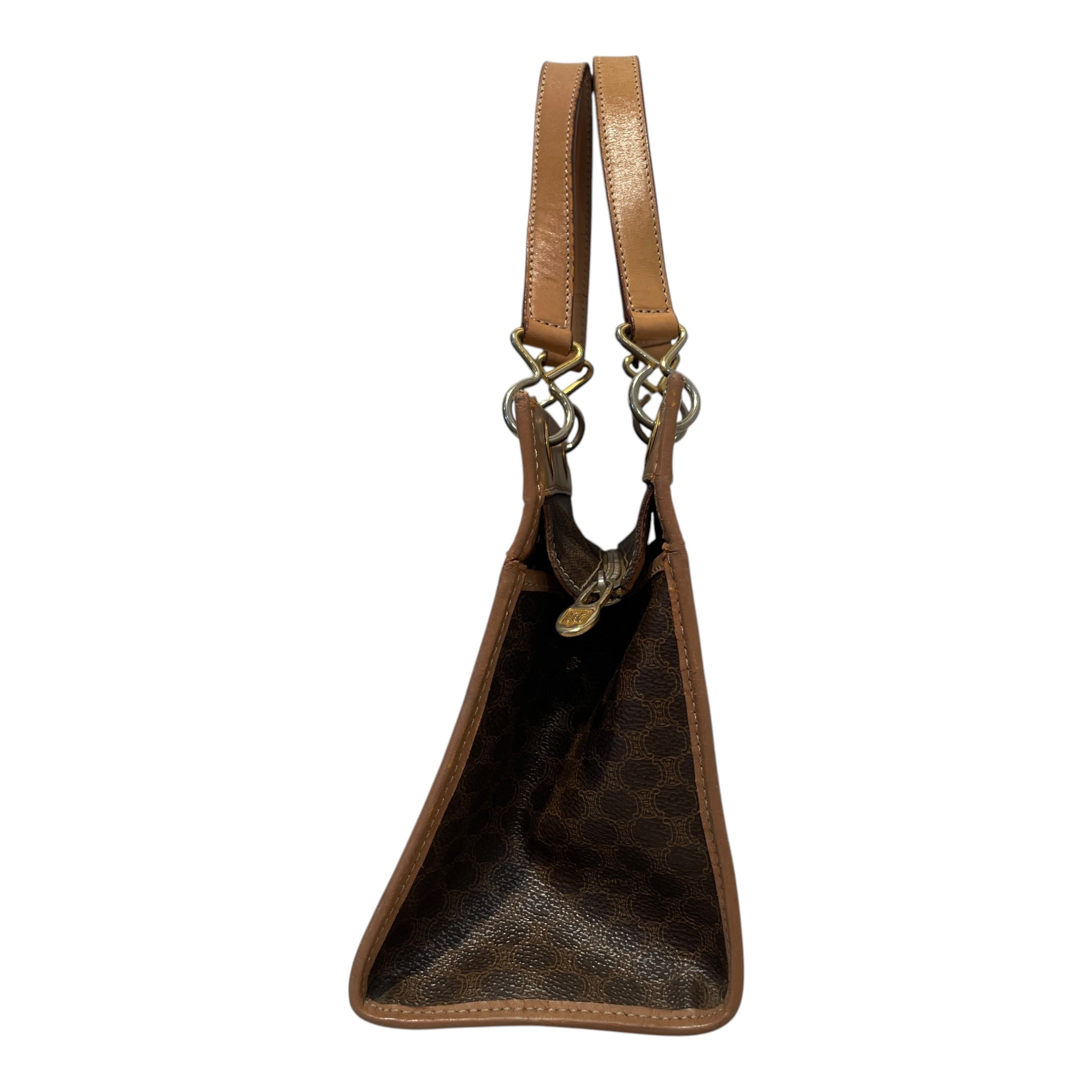 CELINE/Hand Bag/Monogram/Leather/BRW/Vintage Macadam Top view 4