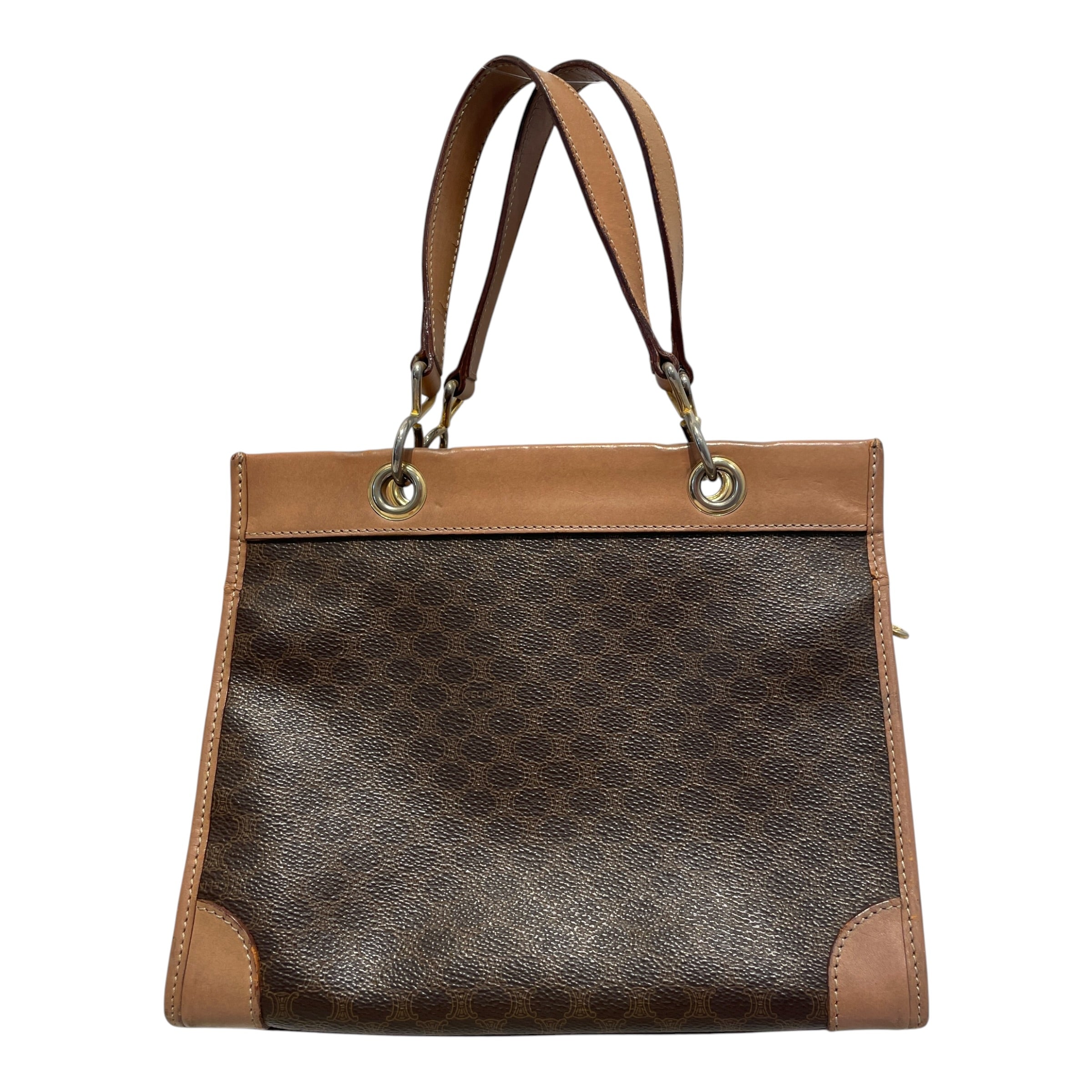 CELINE/Hand Bag/Monogram/Leather/BRW/Vintage Macadam Top view 5