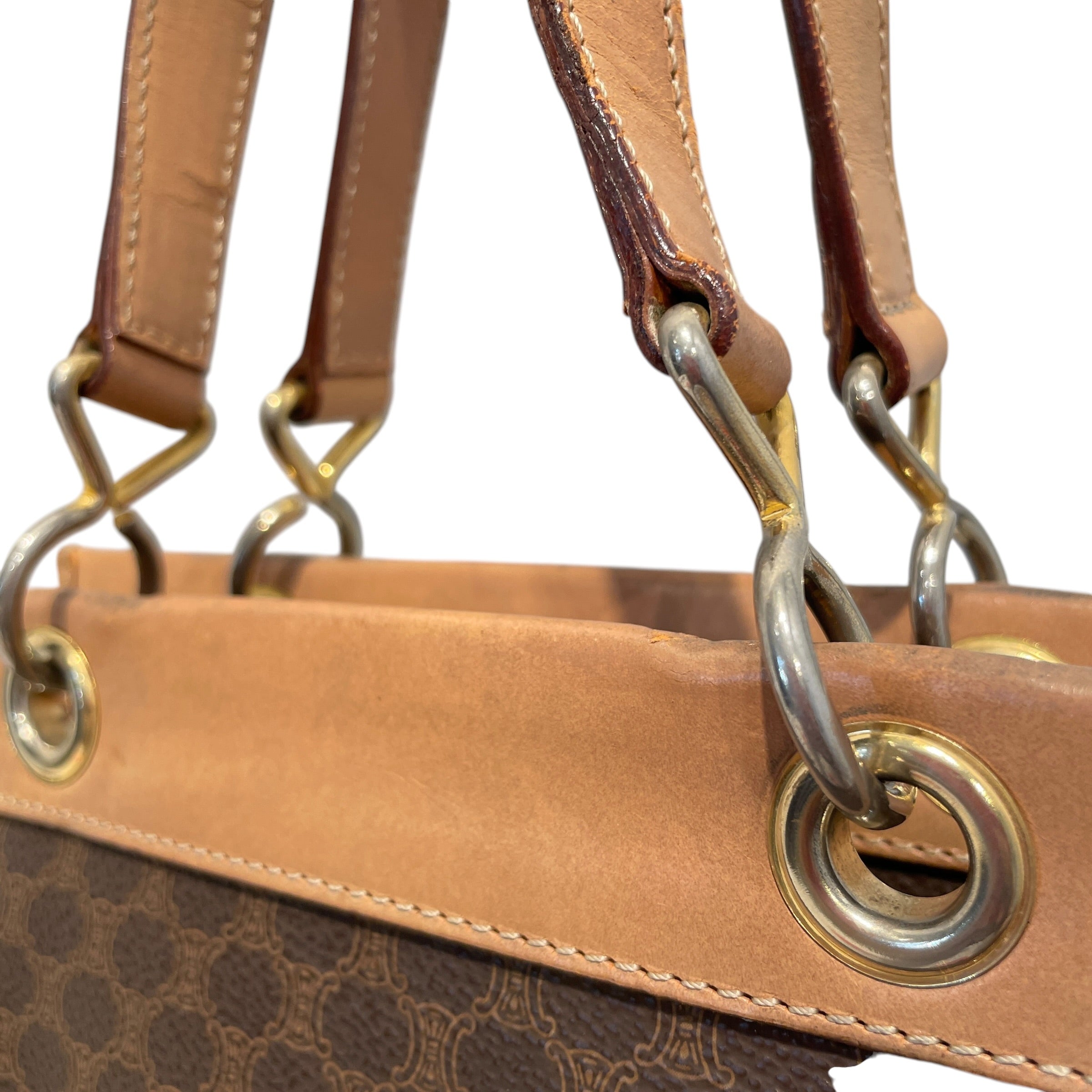CELINE/Hand Bag/Monogram/Leather/BRW/Vintage Macadam Top view 6