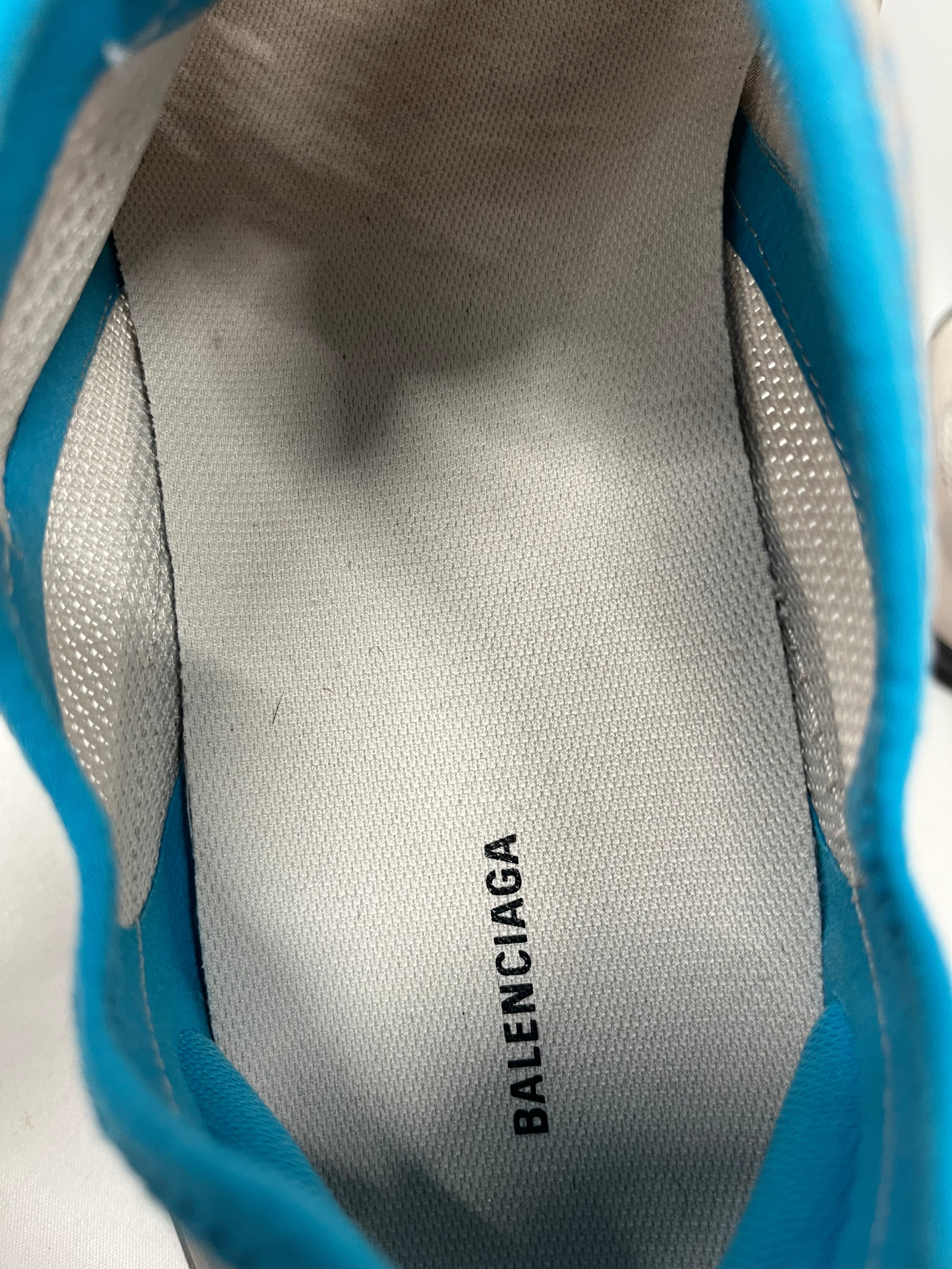 BALENCIAGA/Low-Sneakers/US 8/Polyester/GRY/CIRCUIT SNEAKER, BLUE ACCENT view 3