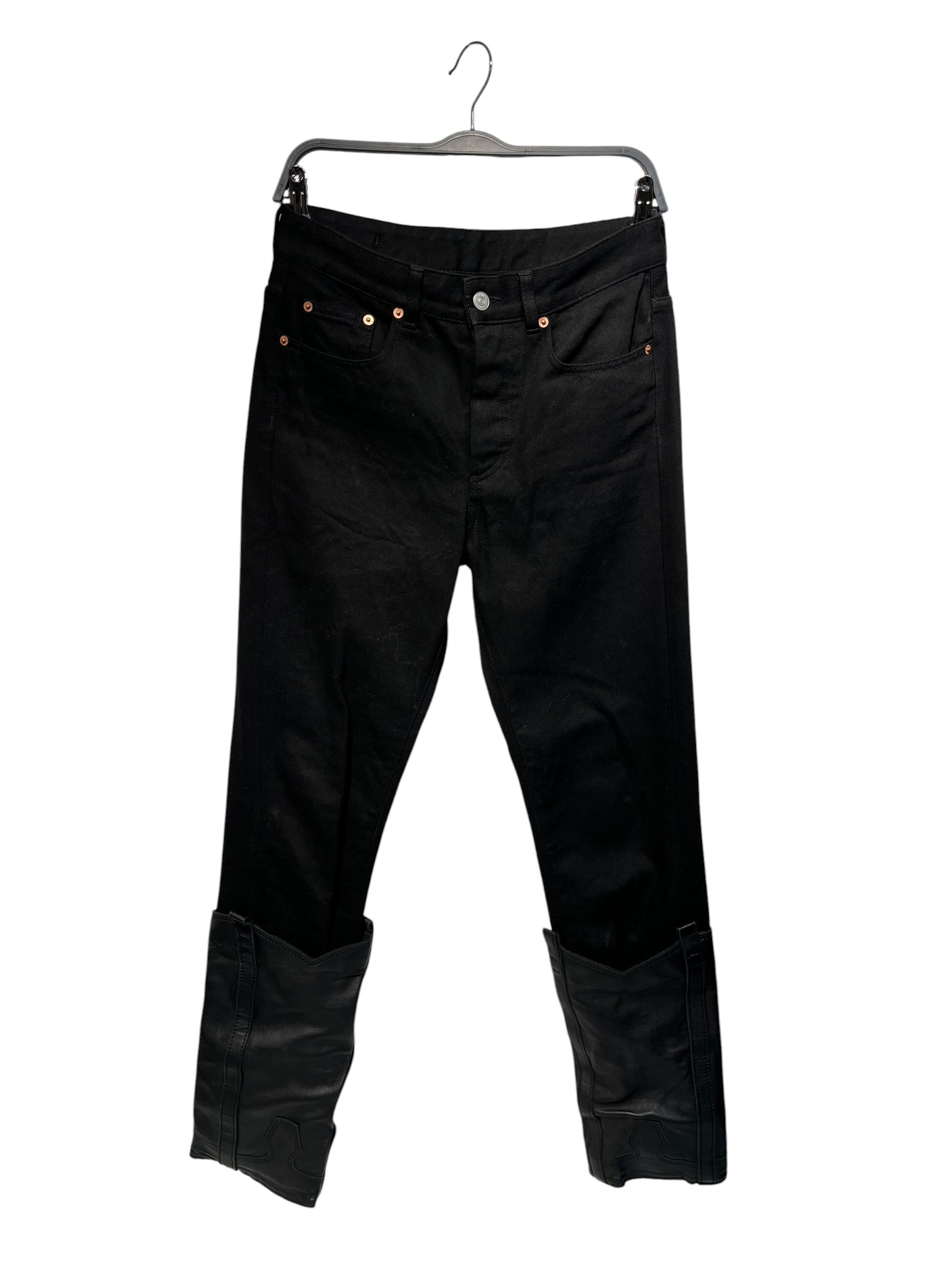 MM6/Straight Pants/40/Cotton/BLK/Button Fly/COWBOY BOOT BOTTOM view 1