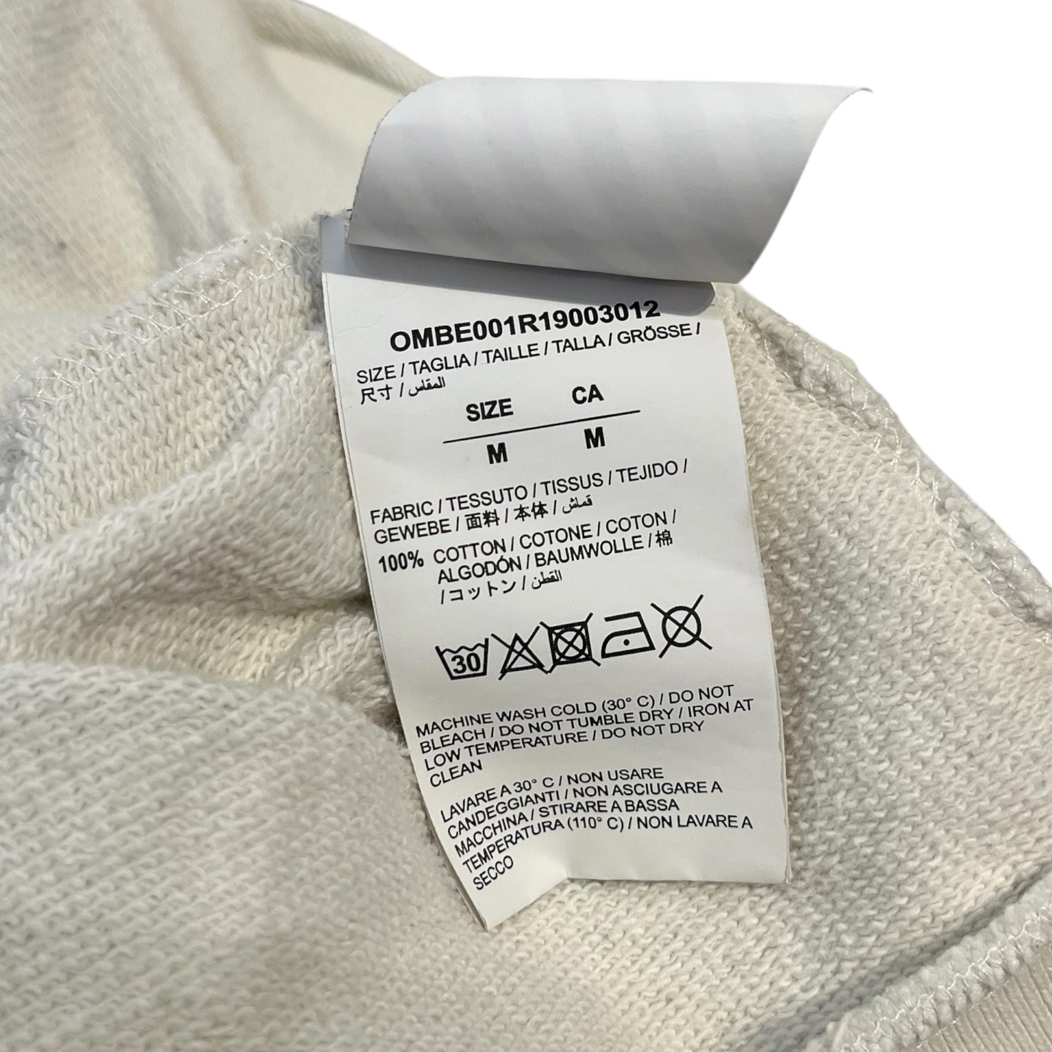 OFF-WHITE/Zip Up Hoodie/M/Cotton/WHT/OIL PAINTING ARROWS view 4