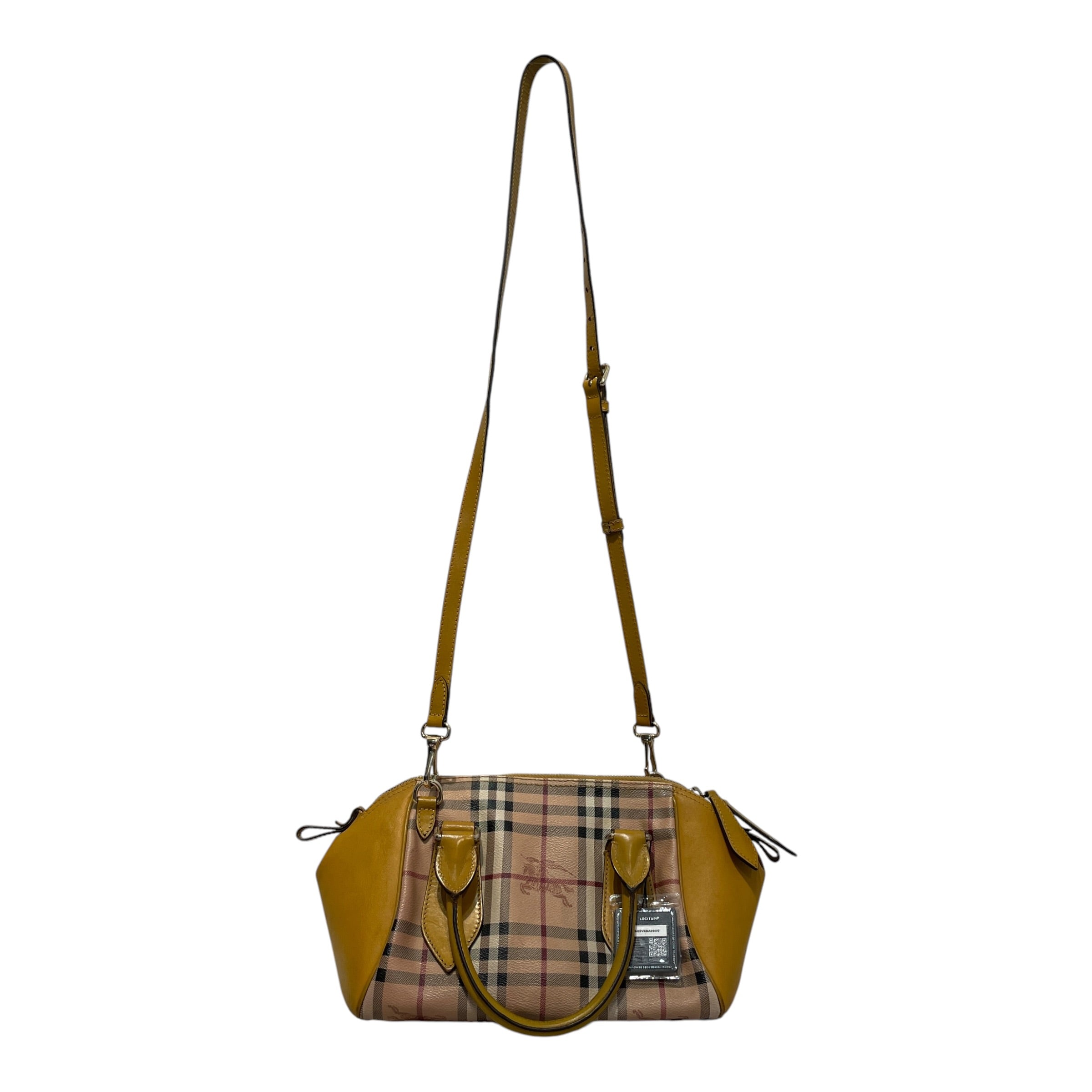 BURBERRY/Hand Bag/Plaid/Leather/YEL/`Haymarket Blaze Bag view 1