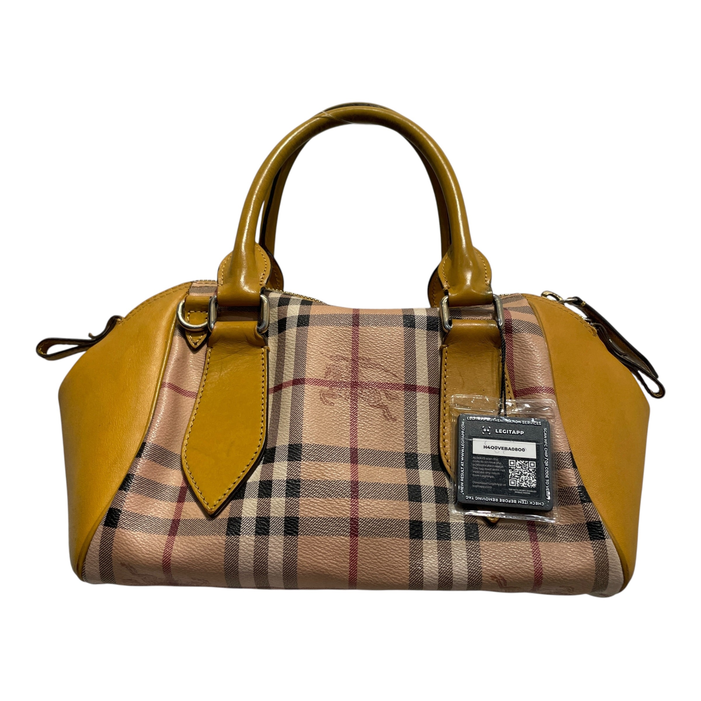BURBERRY/Hand Bag/Plaid/Leather/YEL/`Haymarket Blaze Bag view 2