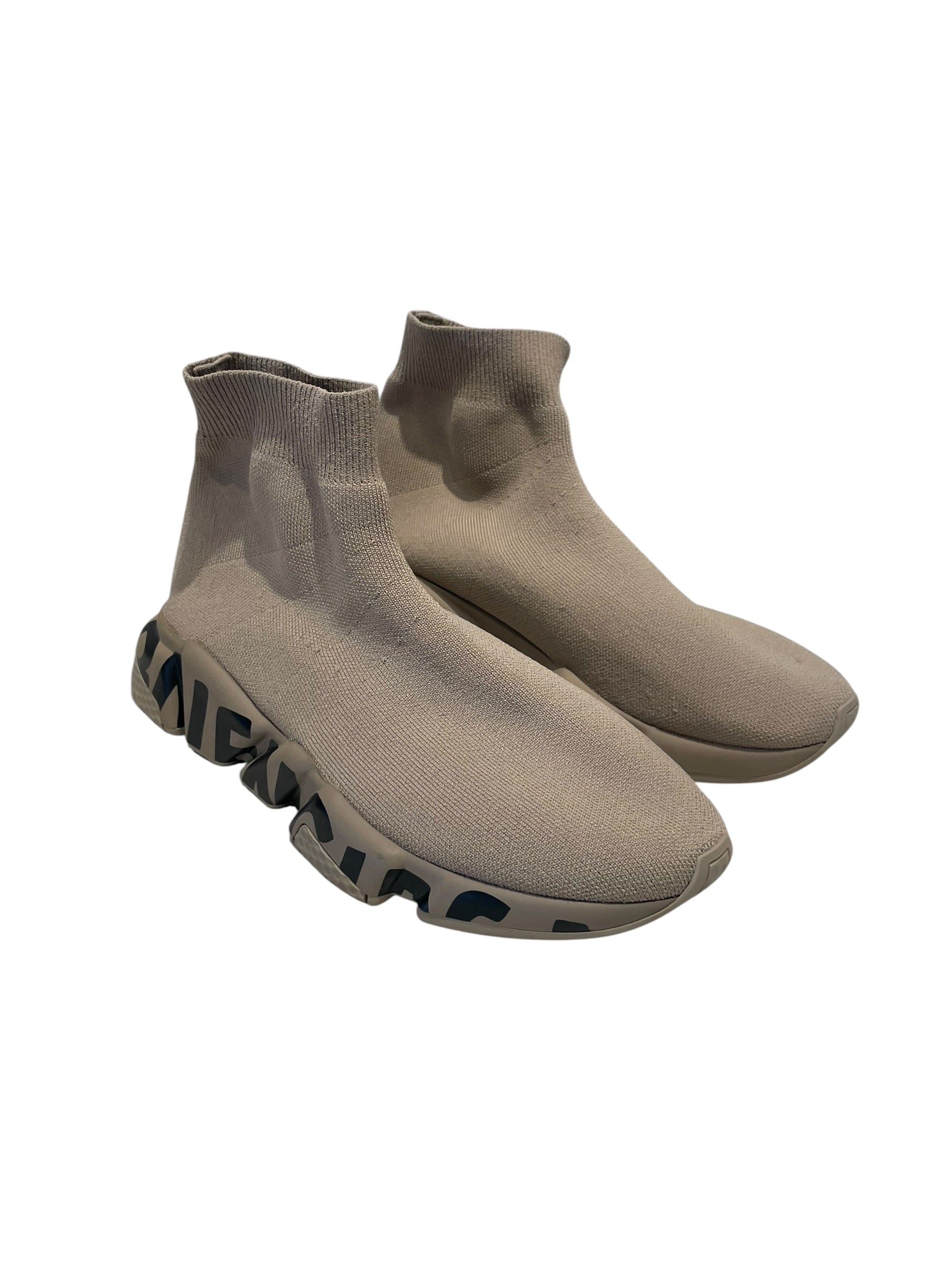 BALENCIAGA/Hi-Sneakers/EU 40/Cotton/BRW/Speed Sneaker Graffiti view 1