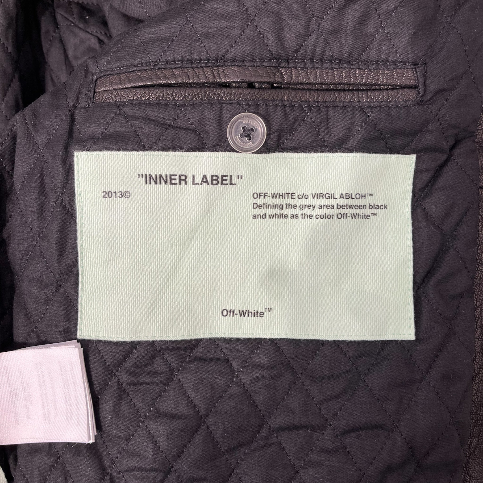 OFF-WHITE/Leather Jkt/L/Leather/BLK/PRINTED BOMBER FLIGHT JKT view 4