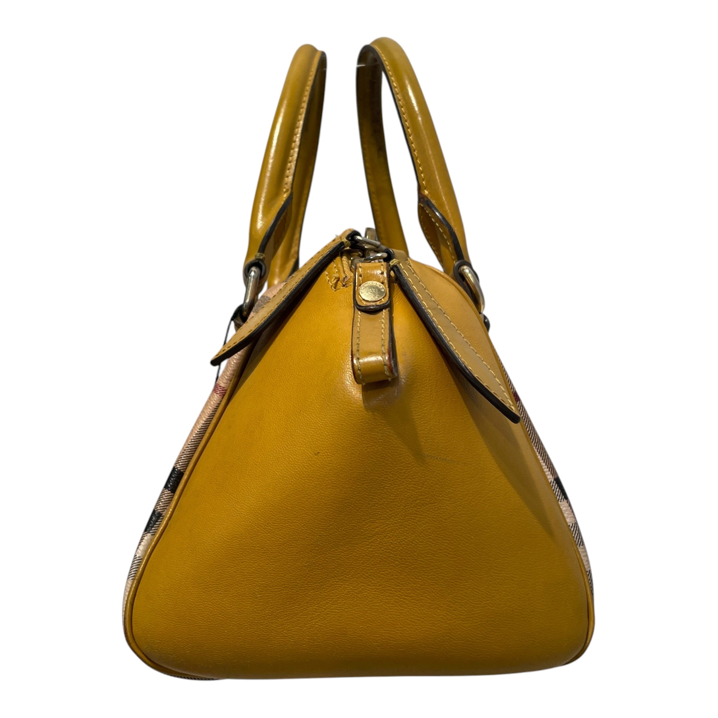 BURBERRY/Hand Bag/Plaid/Leather/YEL/`Haymarket Blaze Bag view 3