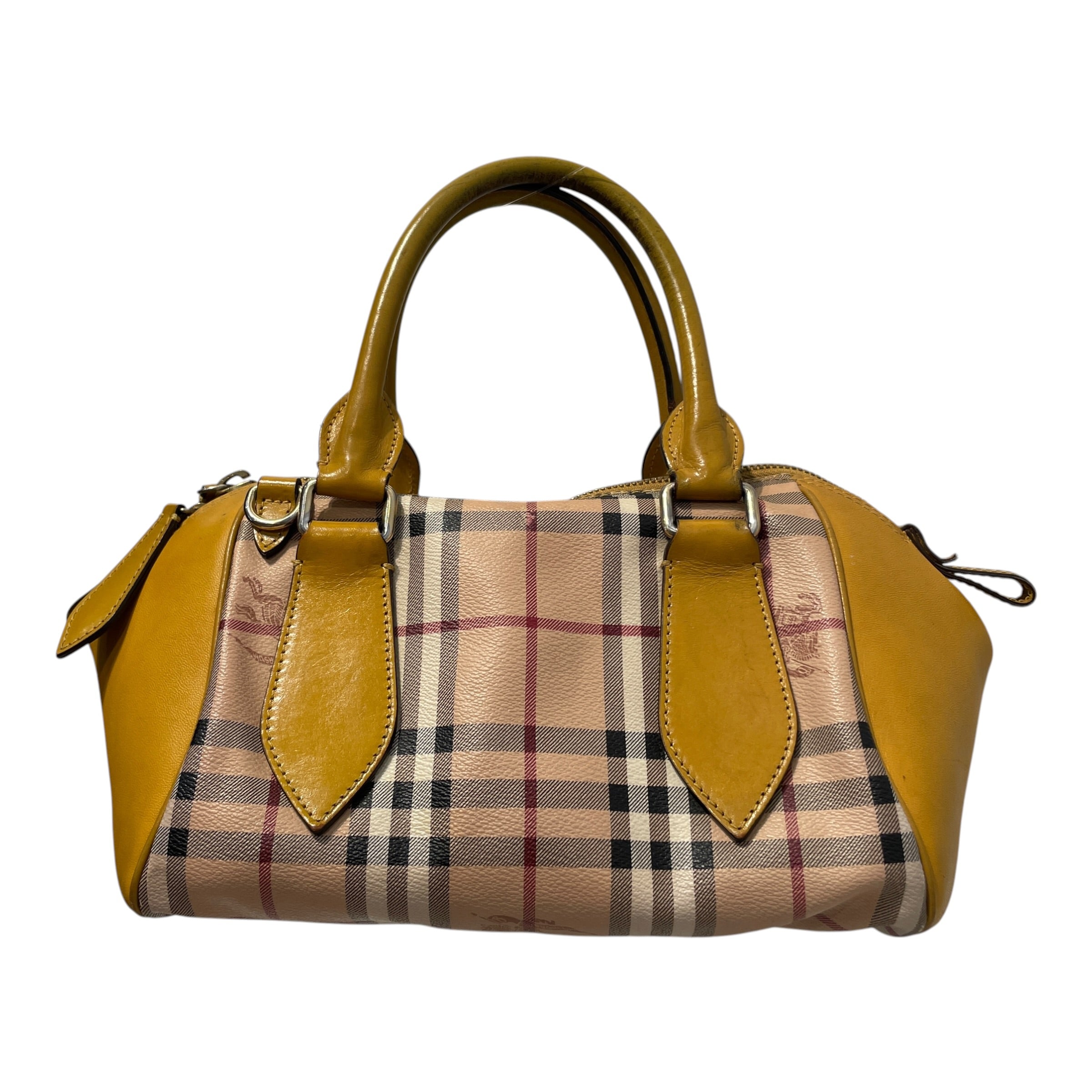 BURBERRY/Hand Bag/Plaid/Leather/YEL/`Haymarket Blaze Bag view 4