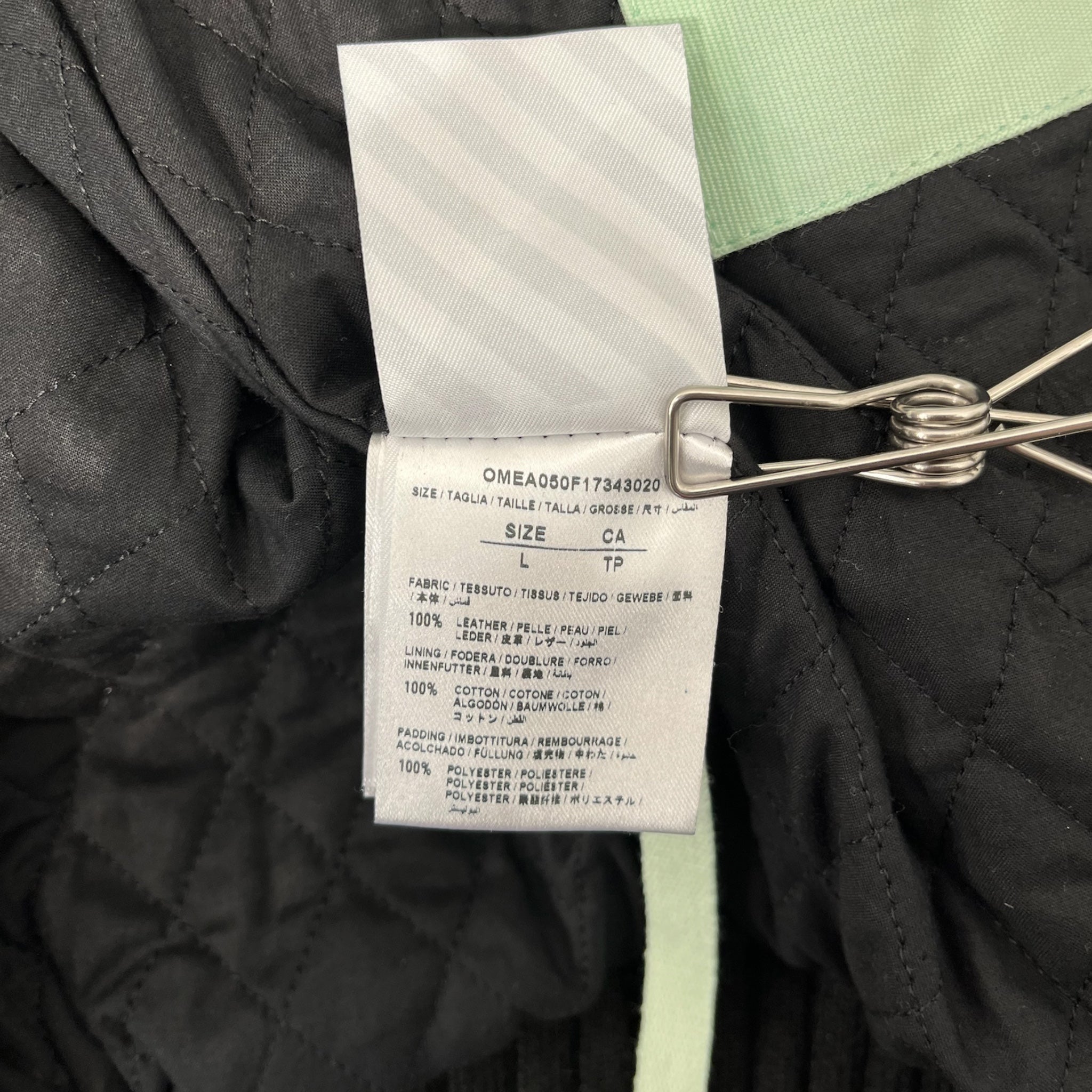 OFF-WHITE/Leather Jkt/L/Leather/BLK/PRINTED BOMBER FLIGHT JKT view 5