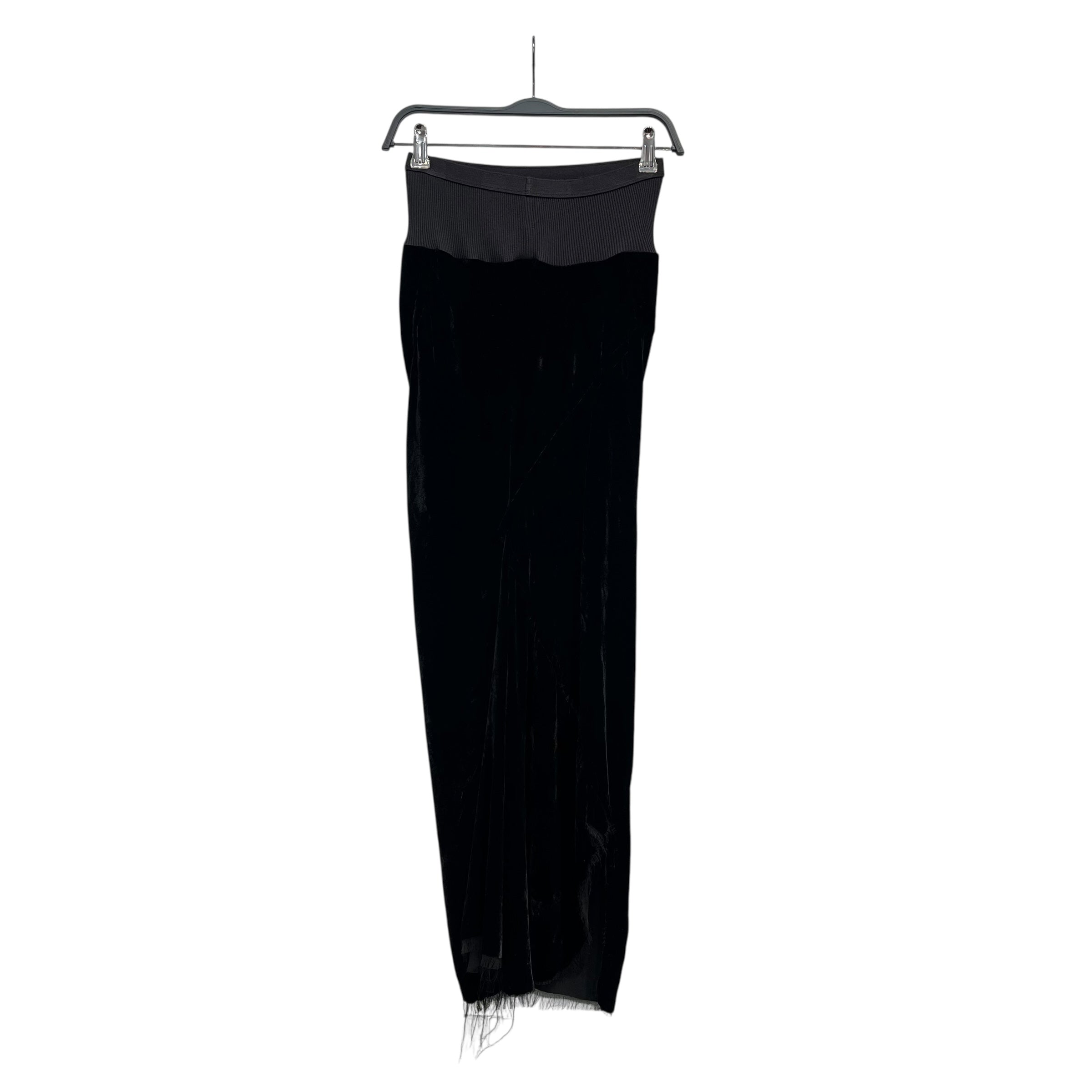 Rick Owens/Long Skirt/4/Polyester/BLK/RIPPED BOTTOM view 2