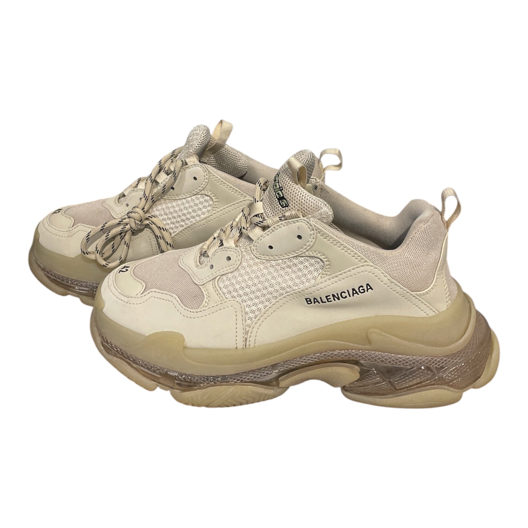 BALENCIAGA/Shoes/EU 42/Cotton/CRM/TRIPLE S SNEAKER view 1