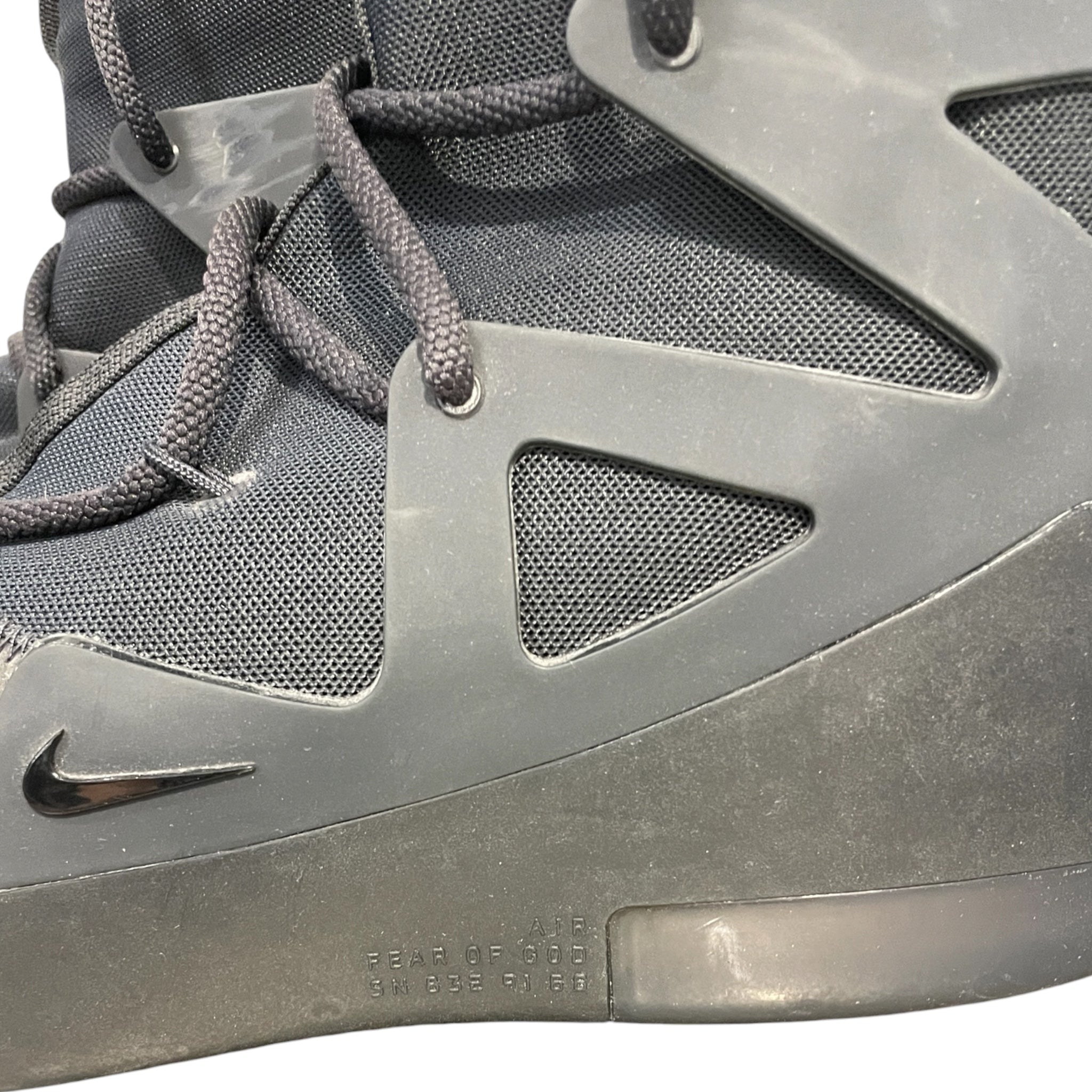 NIKE/AIR FEAR OF GOD 1/Hi-Sneakers/US 11.5/Cotton/BLK/AR4237-005 view 3
