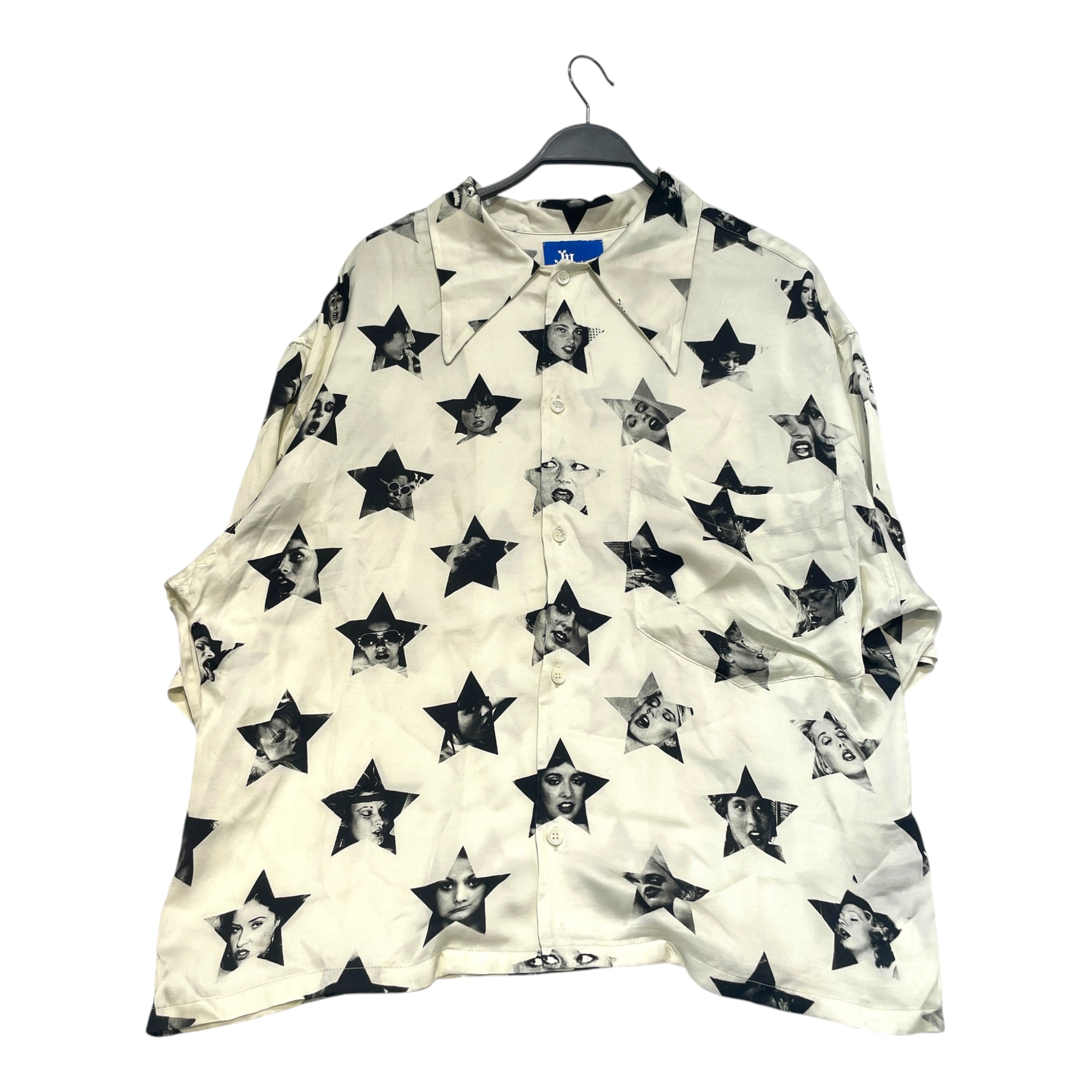 Marking Distance/SS Shirt/S/Polyester/WHT/All Over Print/Porn Star Button Up view 1