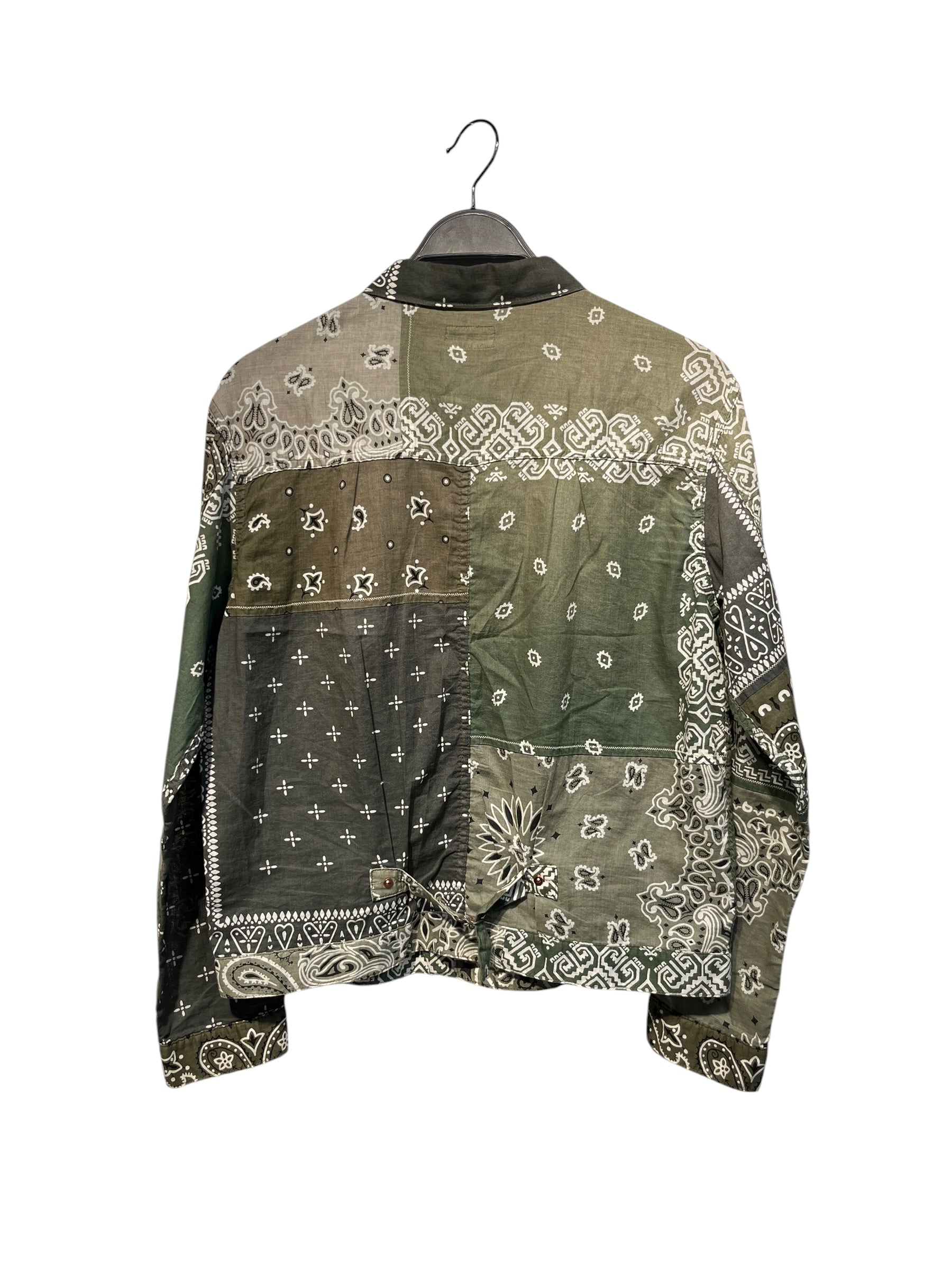 KAPITAL/LS Shirt/3/Cotton/GRN/Paisley/bandana ptchwrk, metal straps view 2