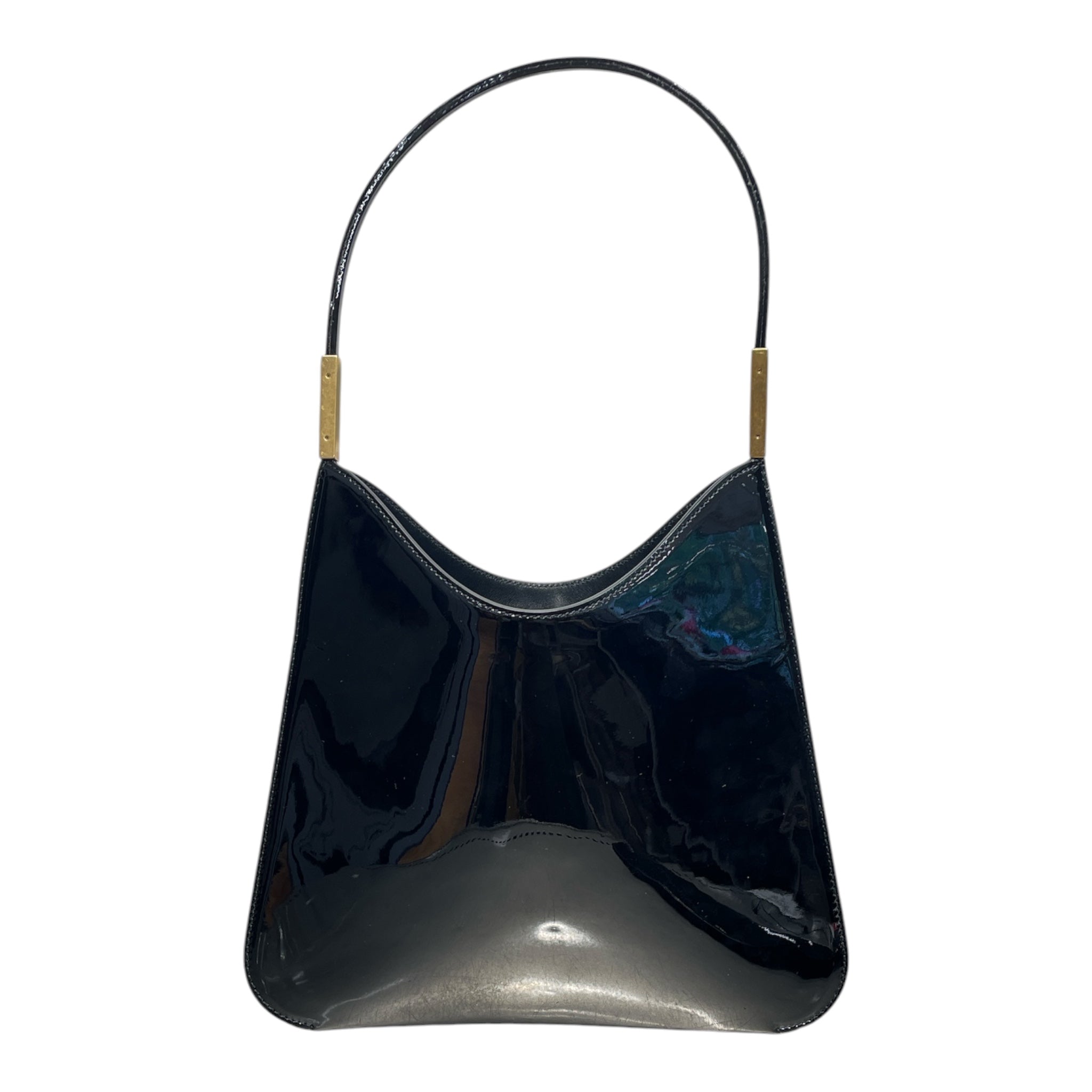 SAINT LAURENT/Bag/Leather/BLK/PATENT LEATHER SADIE HOBO