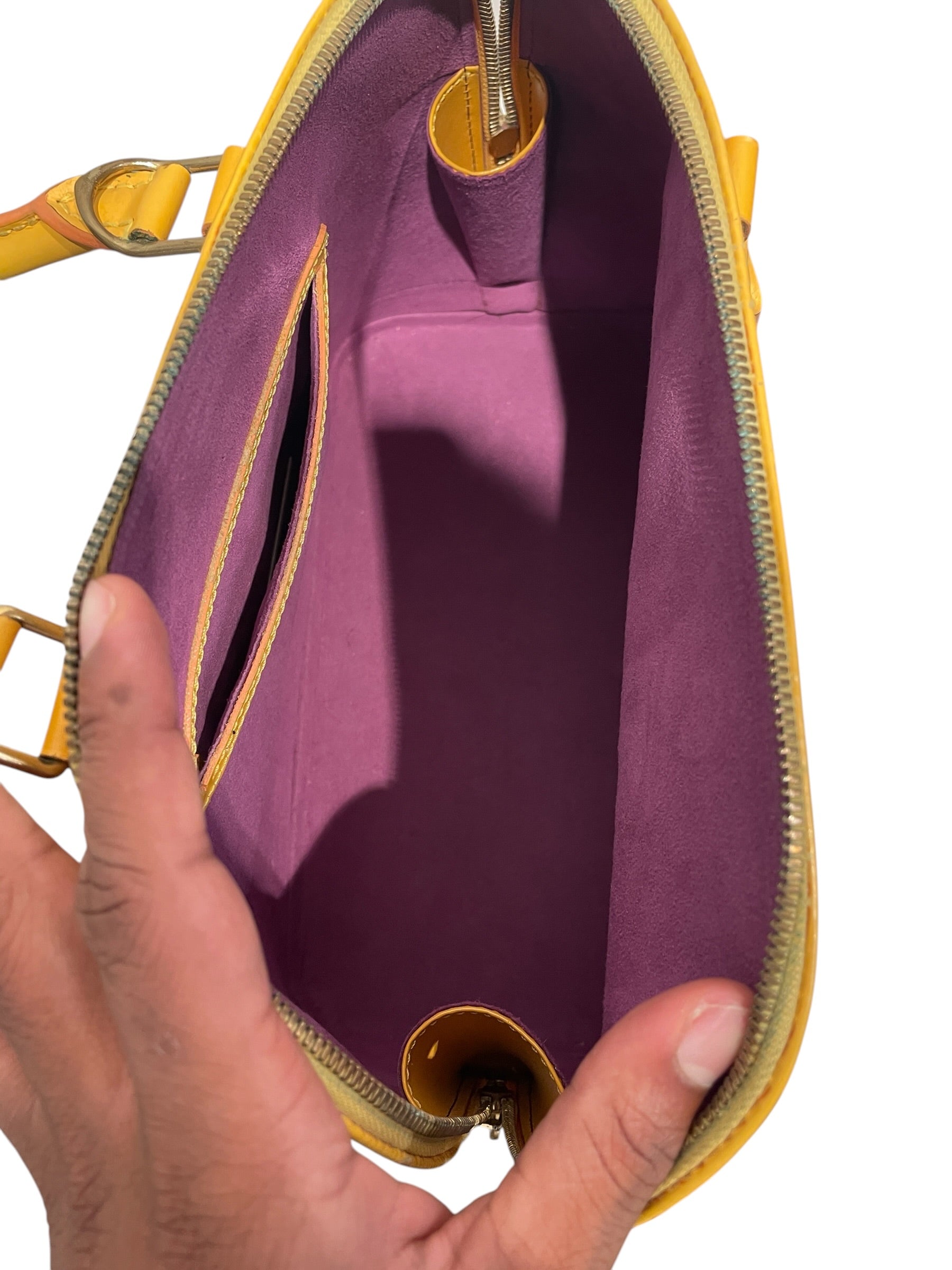 LOUIS VUITTON/Hand Bag/Leather/YEL/Alma PM Tassil Yellow Epi view 3