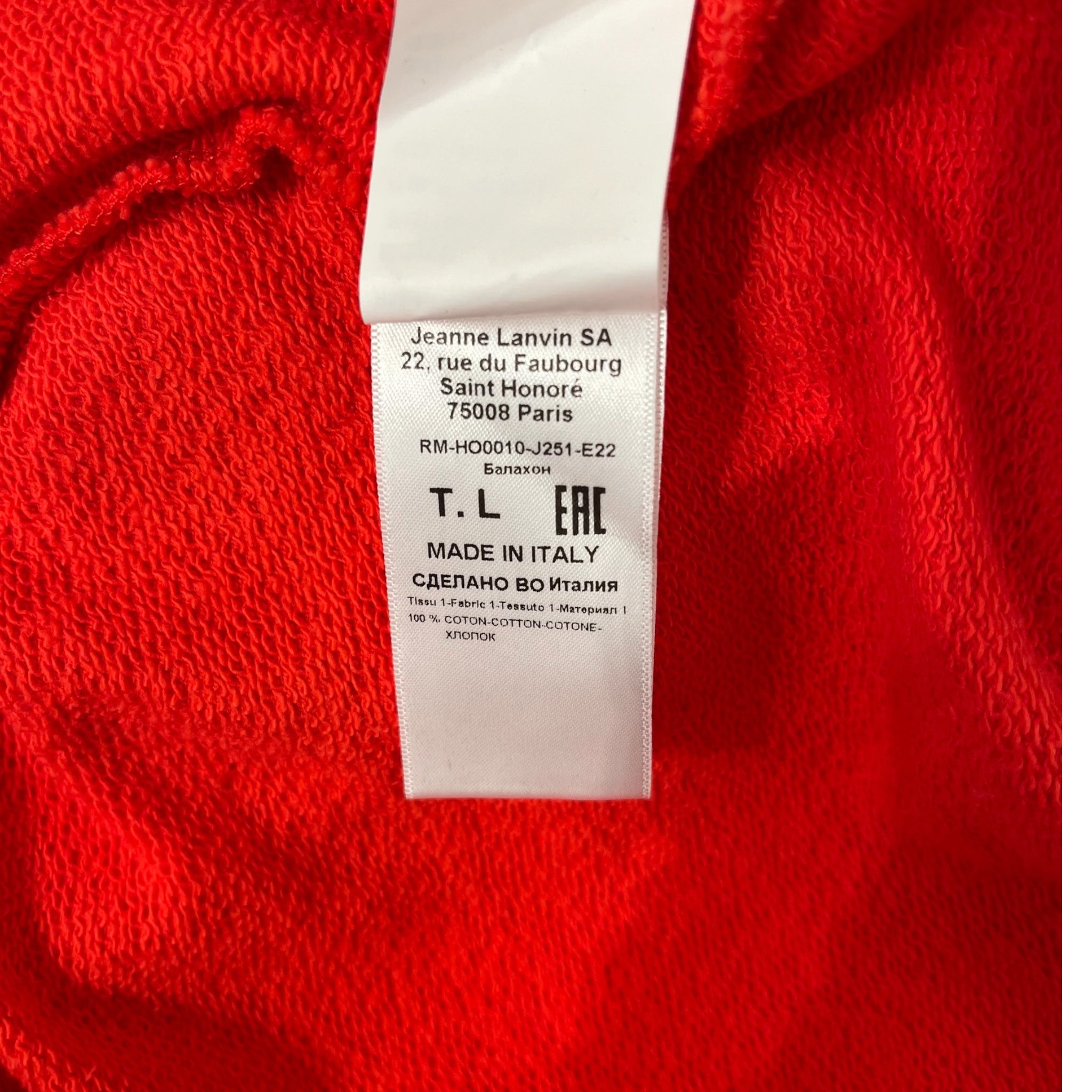 BATMAN /LANVIN/Hoodie/L/Cotton/RED/BIG LOGO HOODIE BNWT view 5