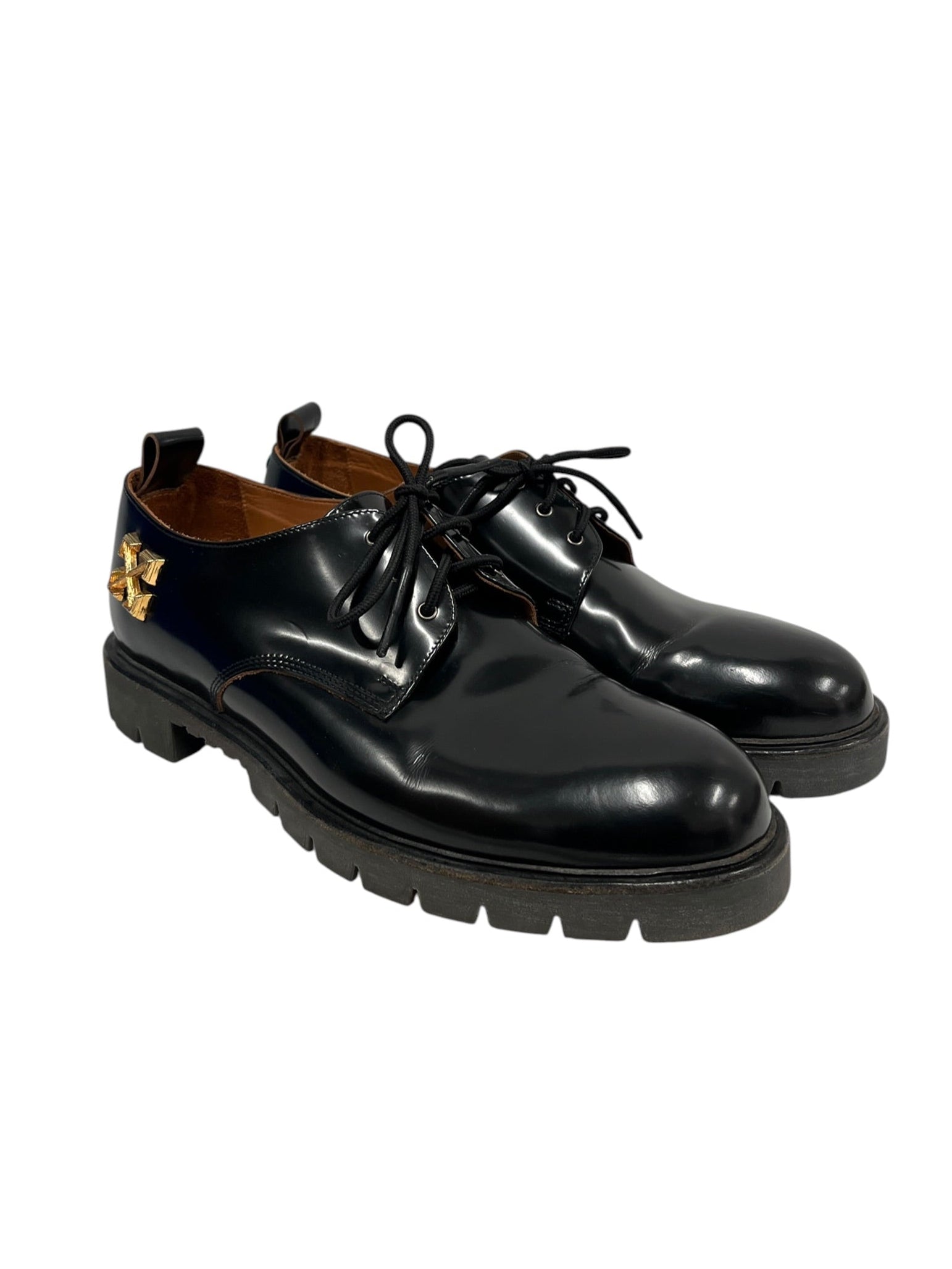 OFF-WHITE/Dress Shoes/US 13/Leather/BLK/Gold Arrow Derby Shoe view 1
