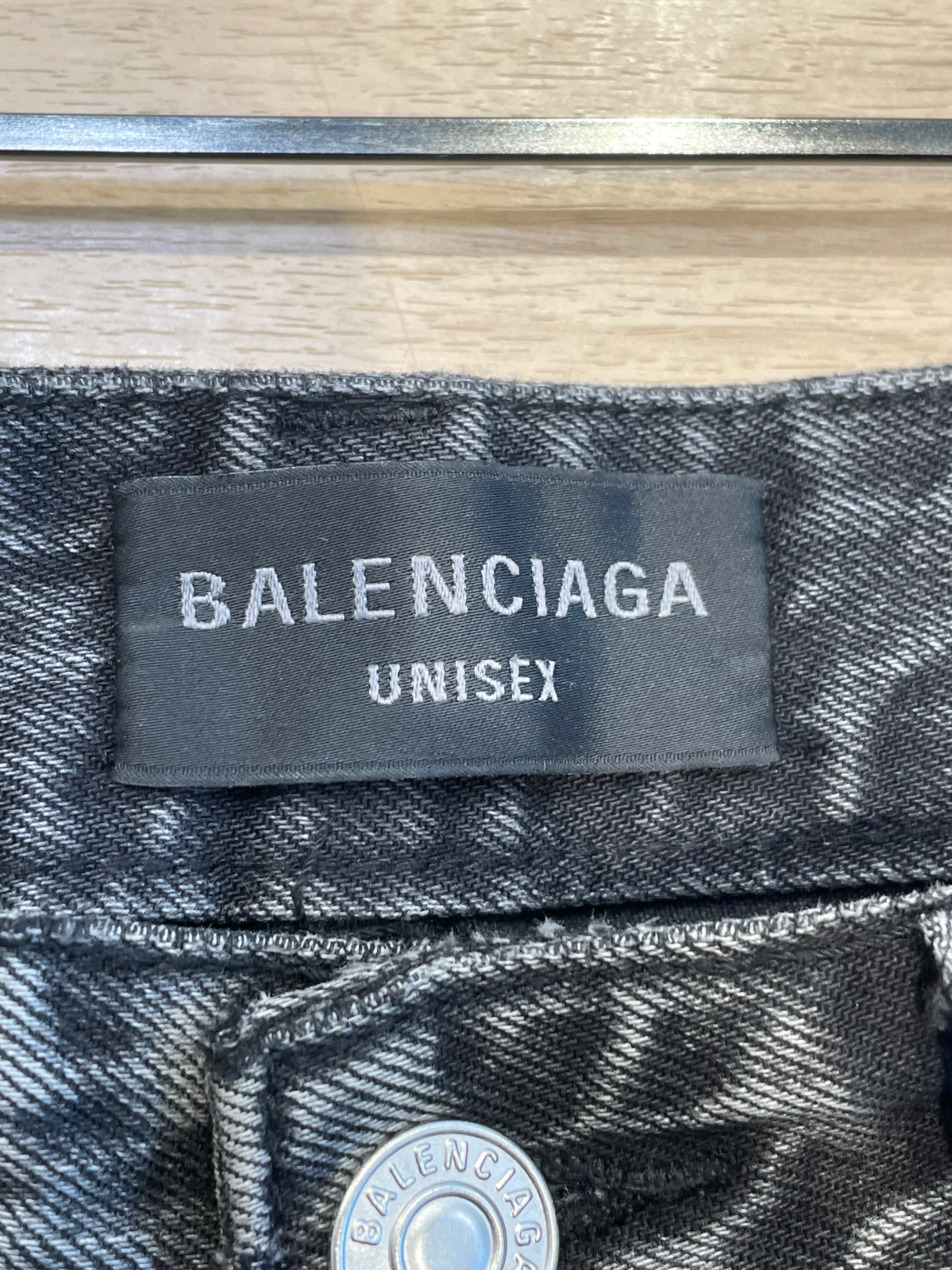 BALENCIAGA/Straight Pants/XS/Cotton/BLK/Button Fly/Unisex wide leg view 3