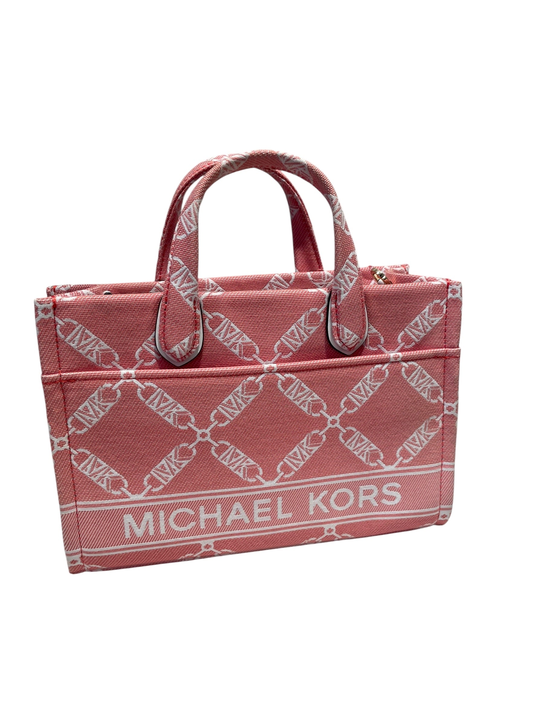 MICHAEL KORS/Hand Bag/S/Monogram/PNK/gigi jacquard empire logo view 1