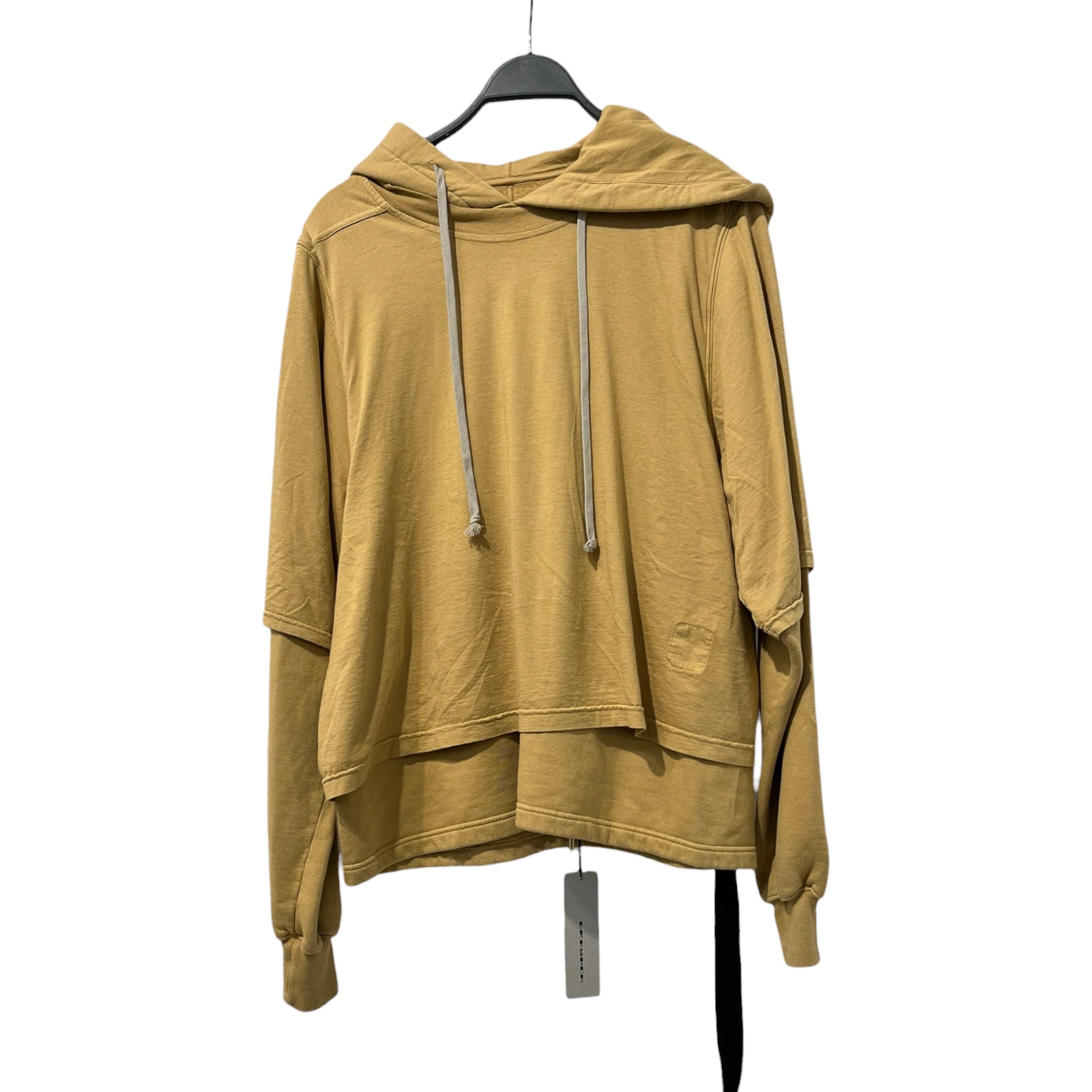 RICK OWENS DRKSHDW/Hoodie/S/Cotton/YEL/MUSTARD COLOR HUSTLER HOODIE view 1