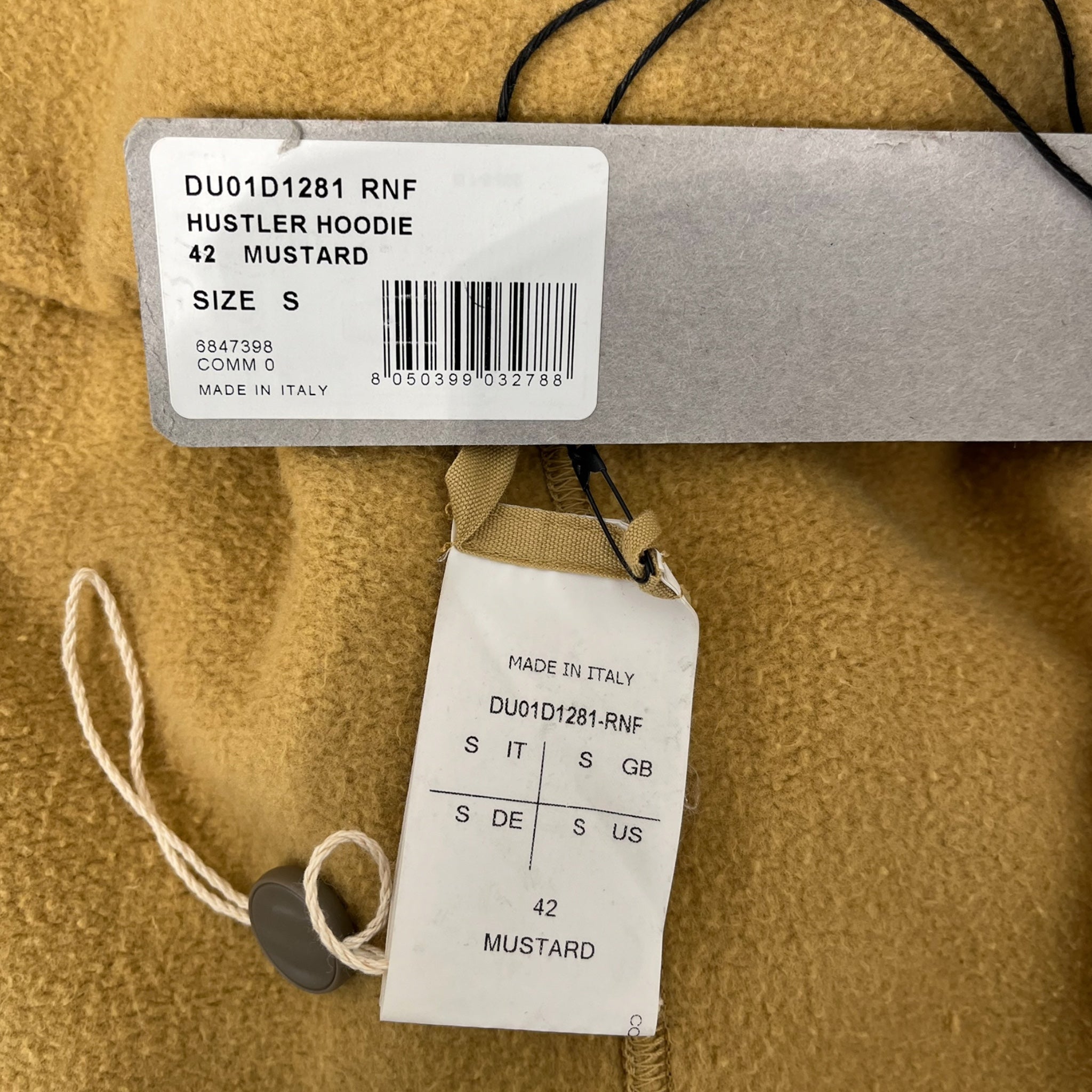 RICK OWENS DRKSHDW/Hoodie/S/Cotton/YEL/MUSTARD COLOR HUSTLER HOODIE view 3
