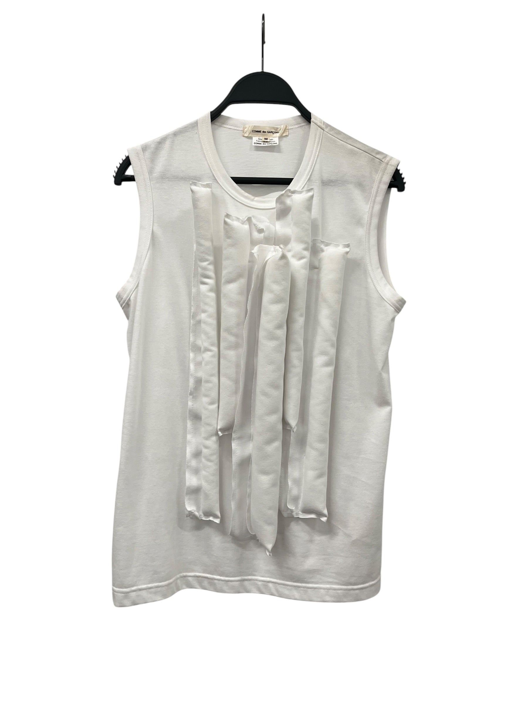 COMME des GARCONS/SL Cut & Sew/M/Cotton/WHT/PILLAR PUFF DETAIL TOP view 1
