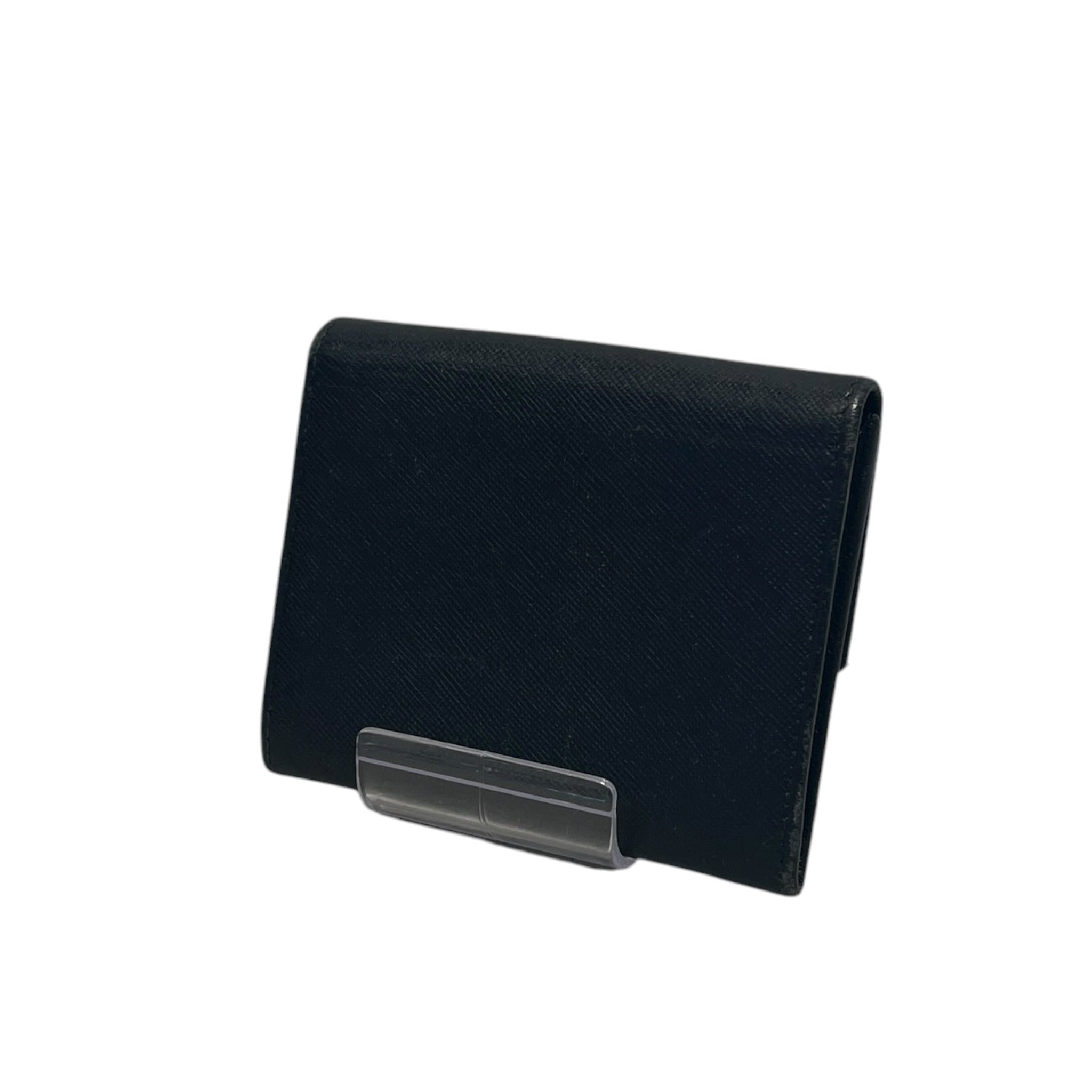 PRADA/Bifold Wallet/Leather/BLK/SAFFIANO LEATHER COMPACT view 2